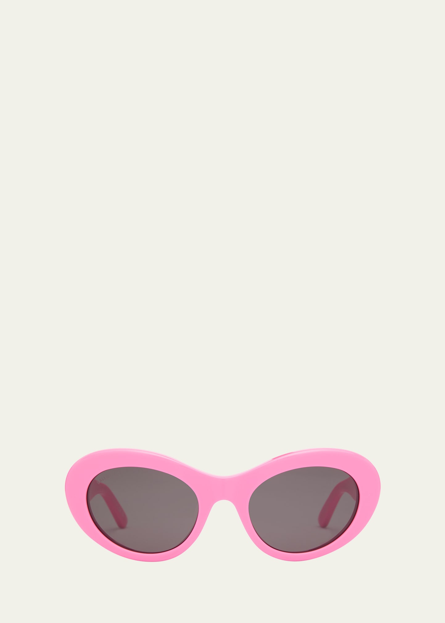 Balenciaga Logo Acetate Round Sunglasses In Pink