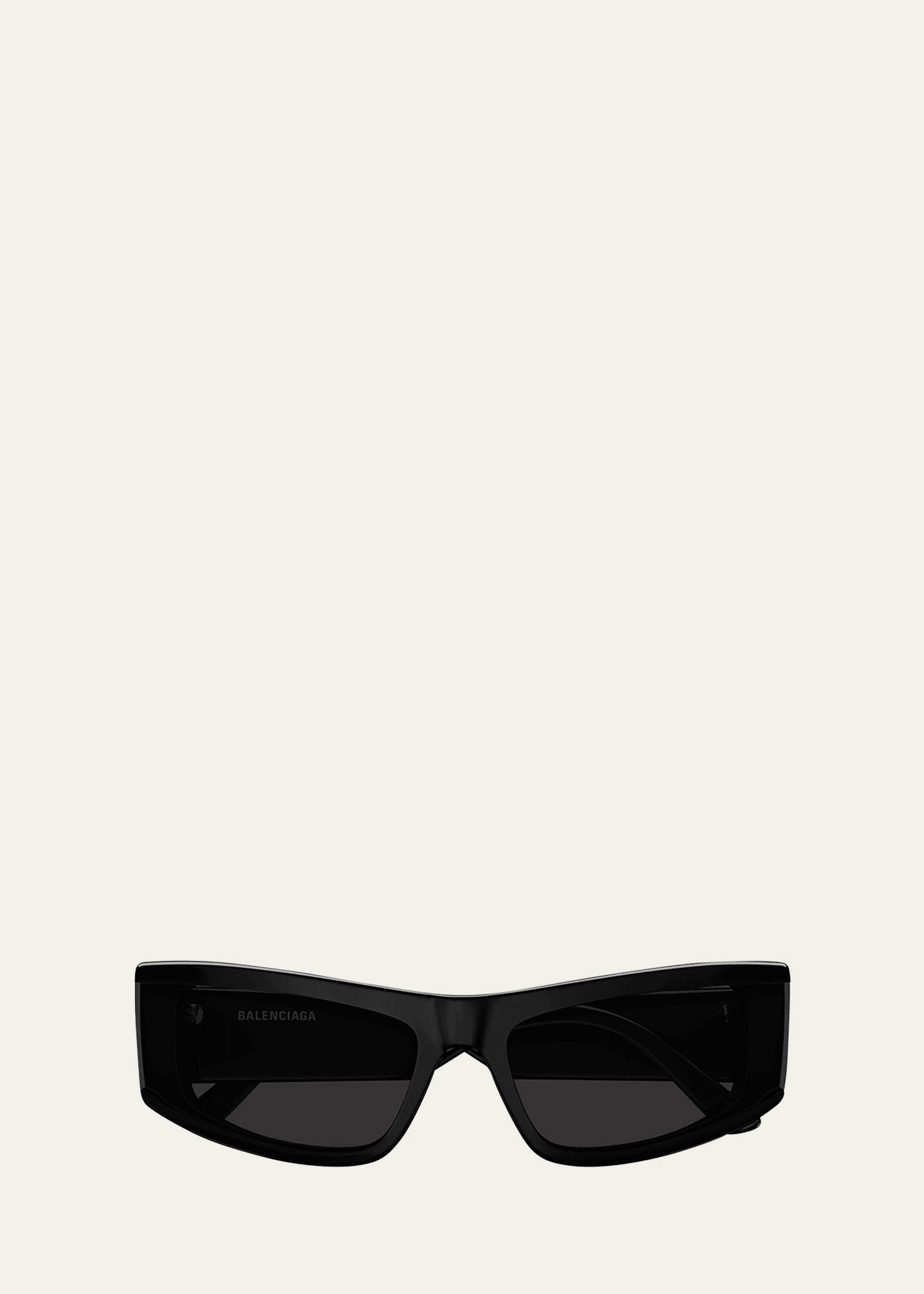Shop Balenciaga Men's Bb0301sm Acetate Rectangle Sunglasses In Shiny Solid Black