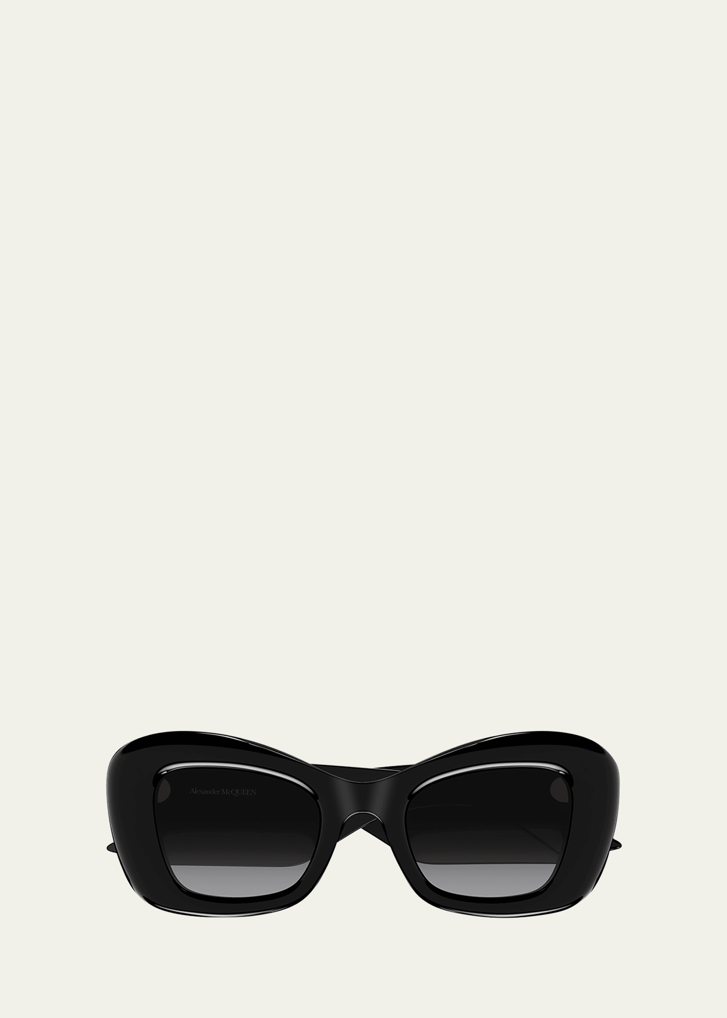 Alexander Mcqueen Chunky Logo Acetate Cat-eye Sunglasses In Black