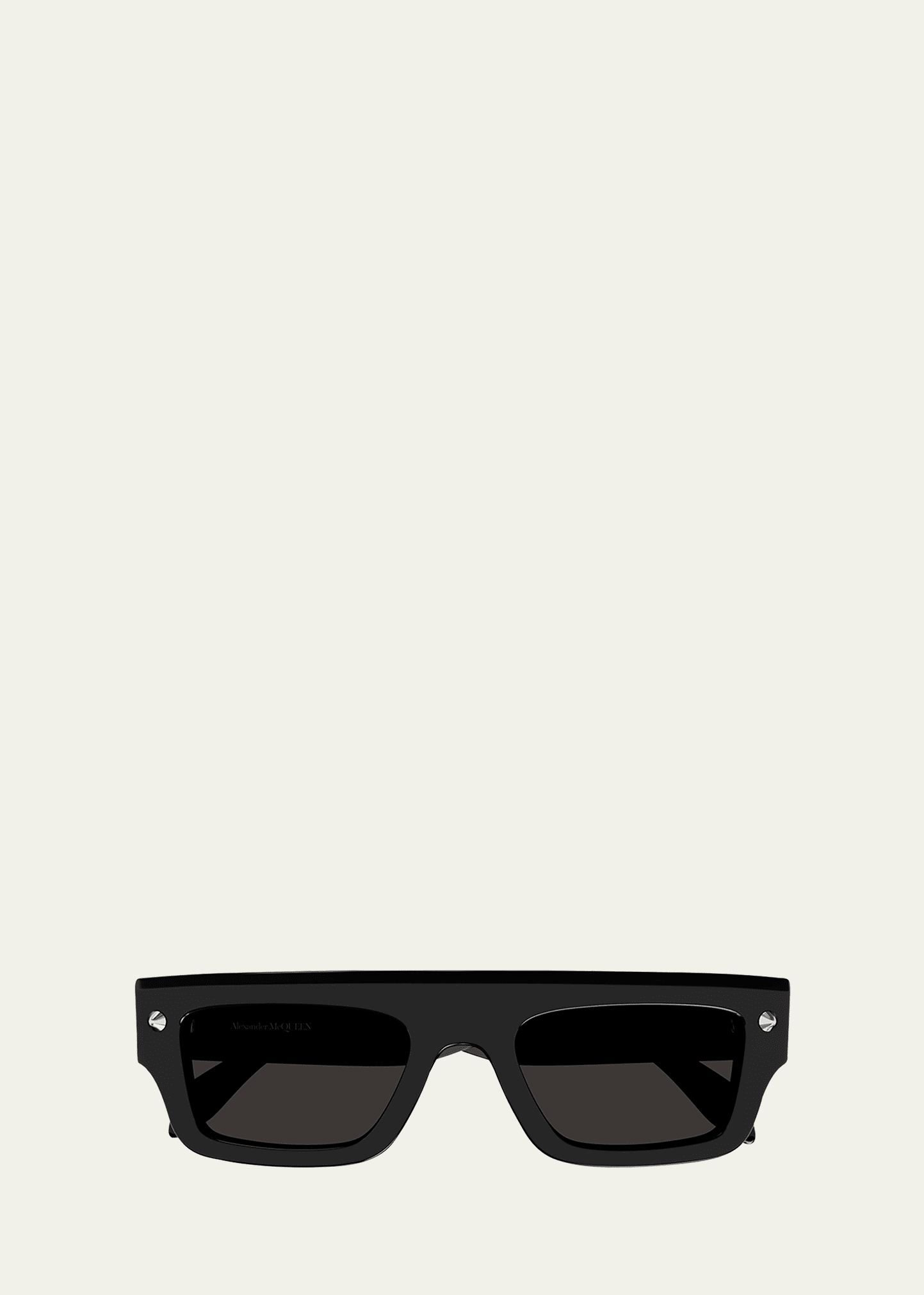 Flat-Top Studded Acetate Rectangle Sunglasses