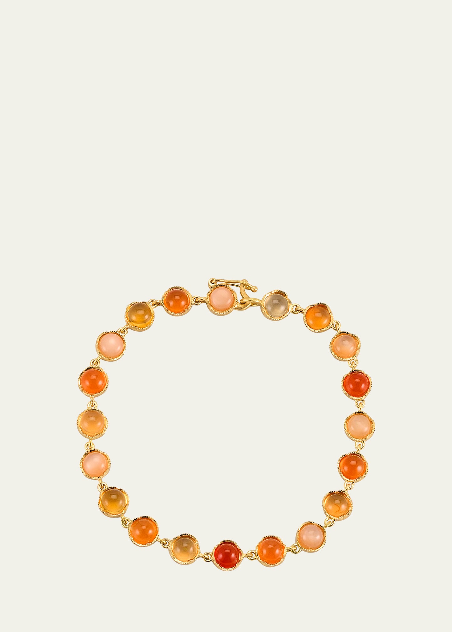Irene Neuwirth 18k Yellow Gold Peach Moonstone, Fire Opal And Carnelian Bracelet In Yg