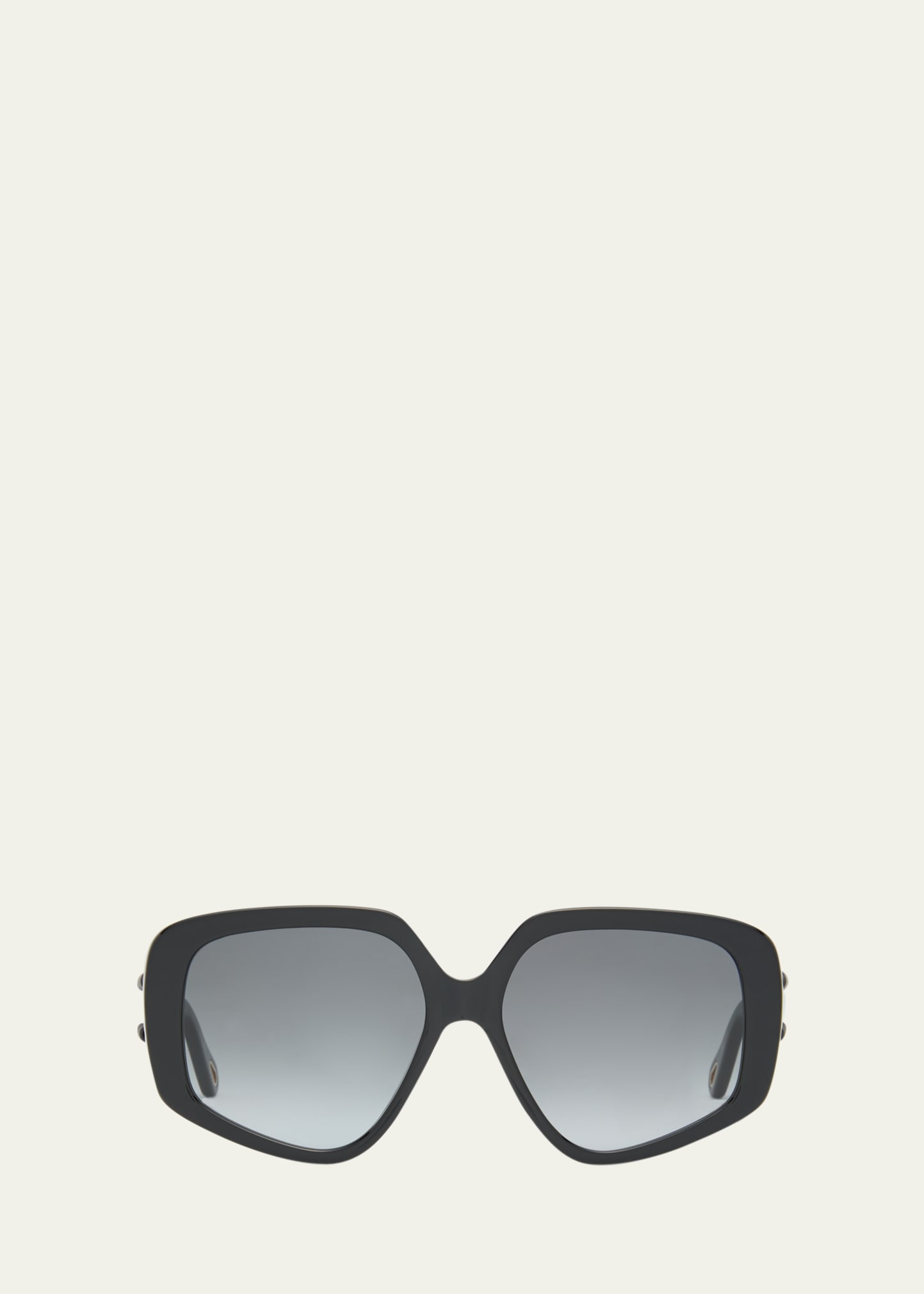 Chloé Acetate Rectangle Sunglasses In Black