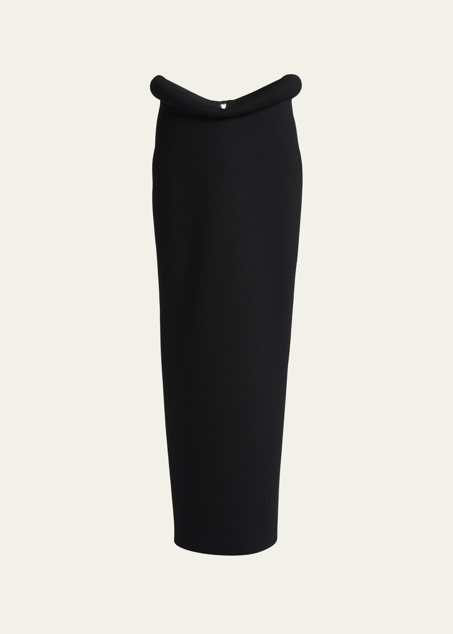 Bottega Veneta Viscose Compact Frise Skirt In Nero