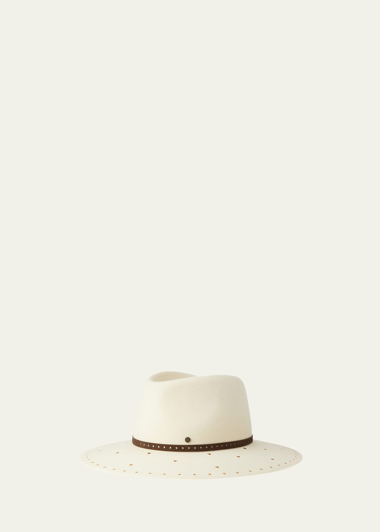 Shop Maison Michel Charles Pyrography Felt Fedora In Seed Pearl