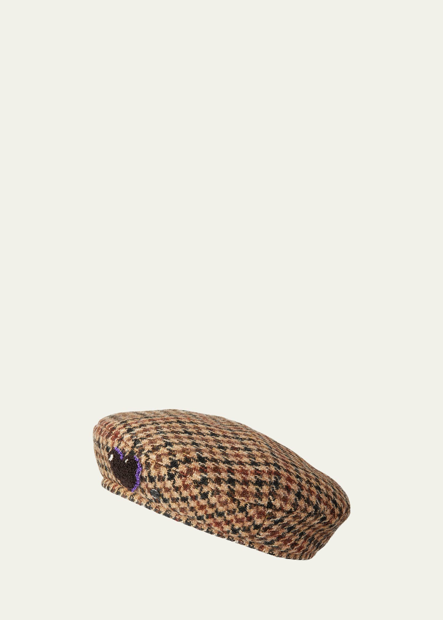 Shop Maison Michel New Billy Houndstooth Wool-blend Beret In Multi