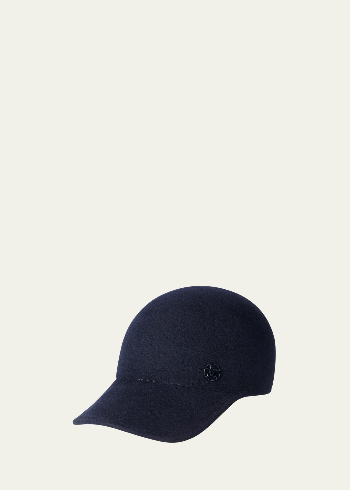 Shop Maison Michel Tiger Waterproof Black Felt Baseball Cap In Navy