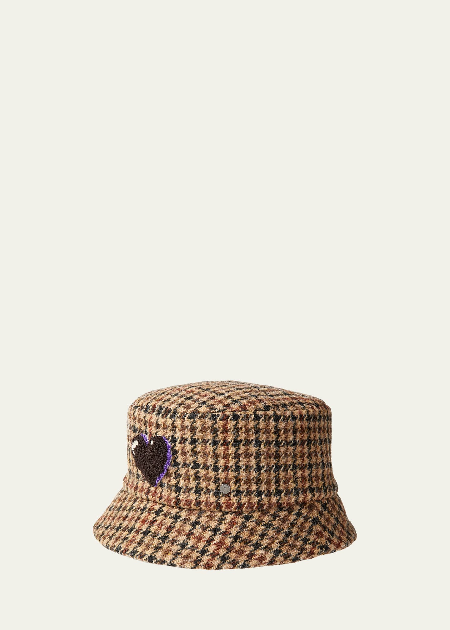 Shop Maison Michel Axel Houndstooth Wool-blend Bucket Hat In Multi