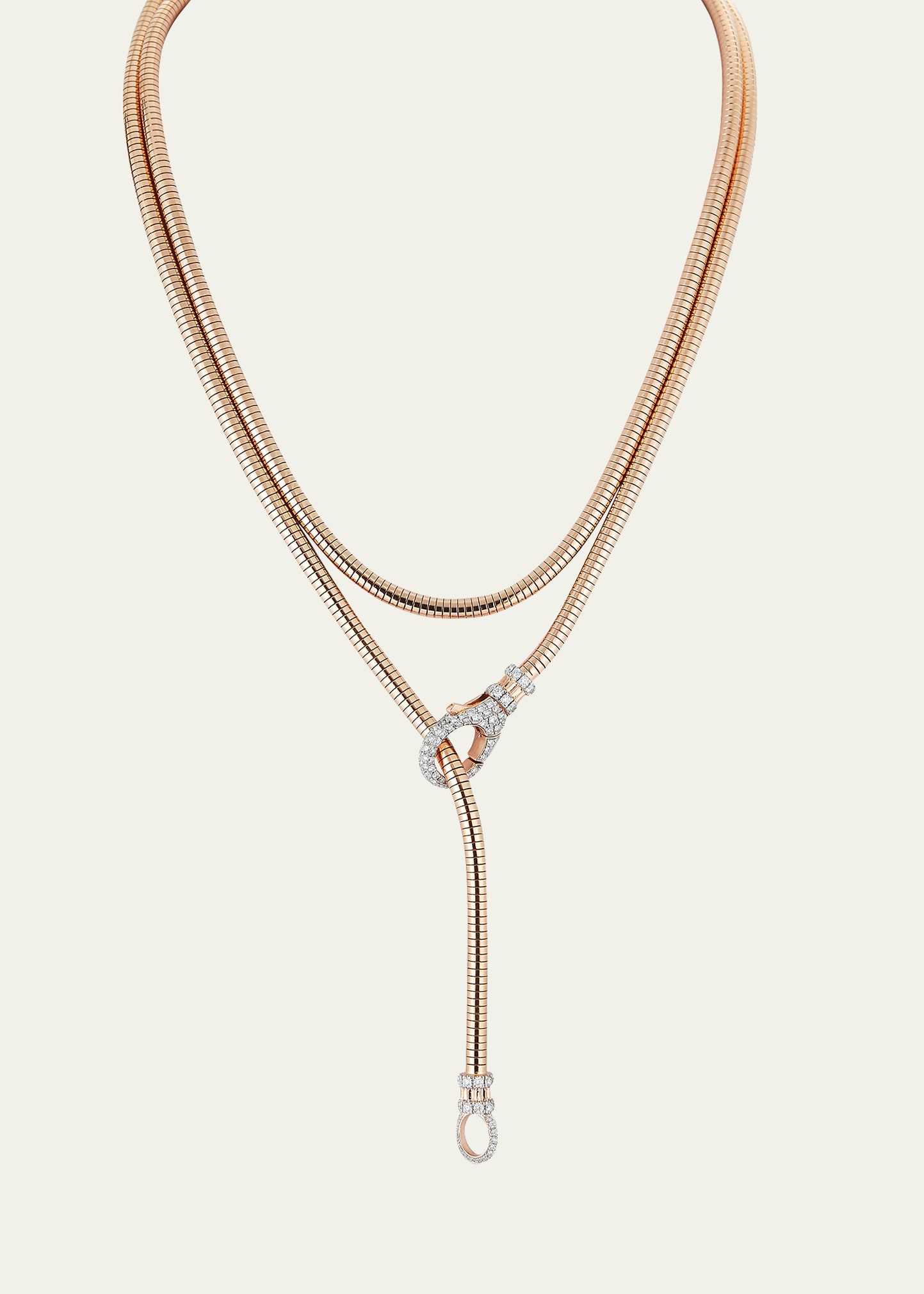 Walters Faith Clive 18k Rose Gold All Diamond Chain Wrap Necklace