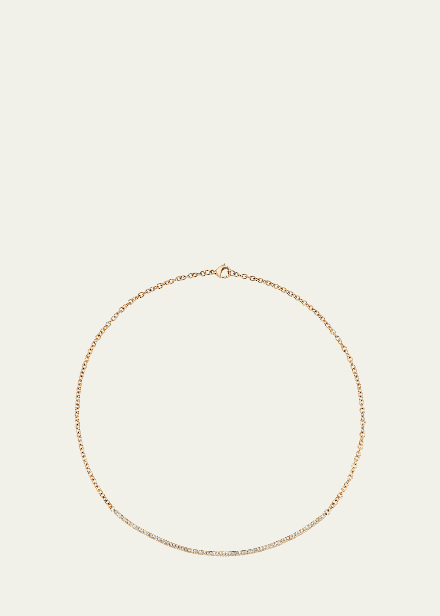 Clive 18K Rose Gold Diamond Fluted Bar Necklace