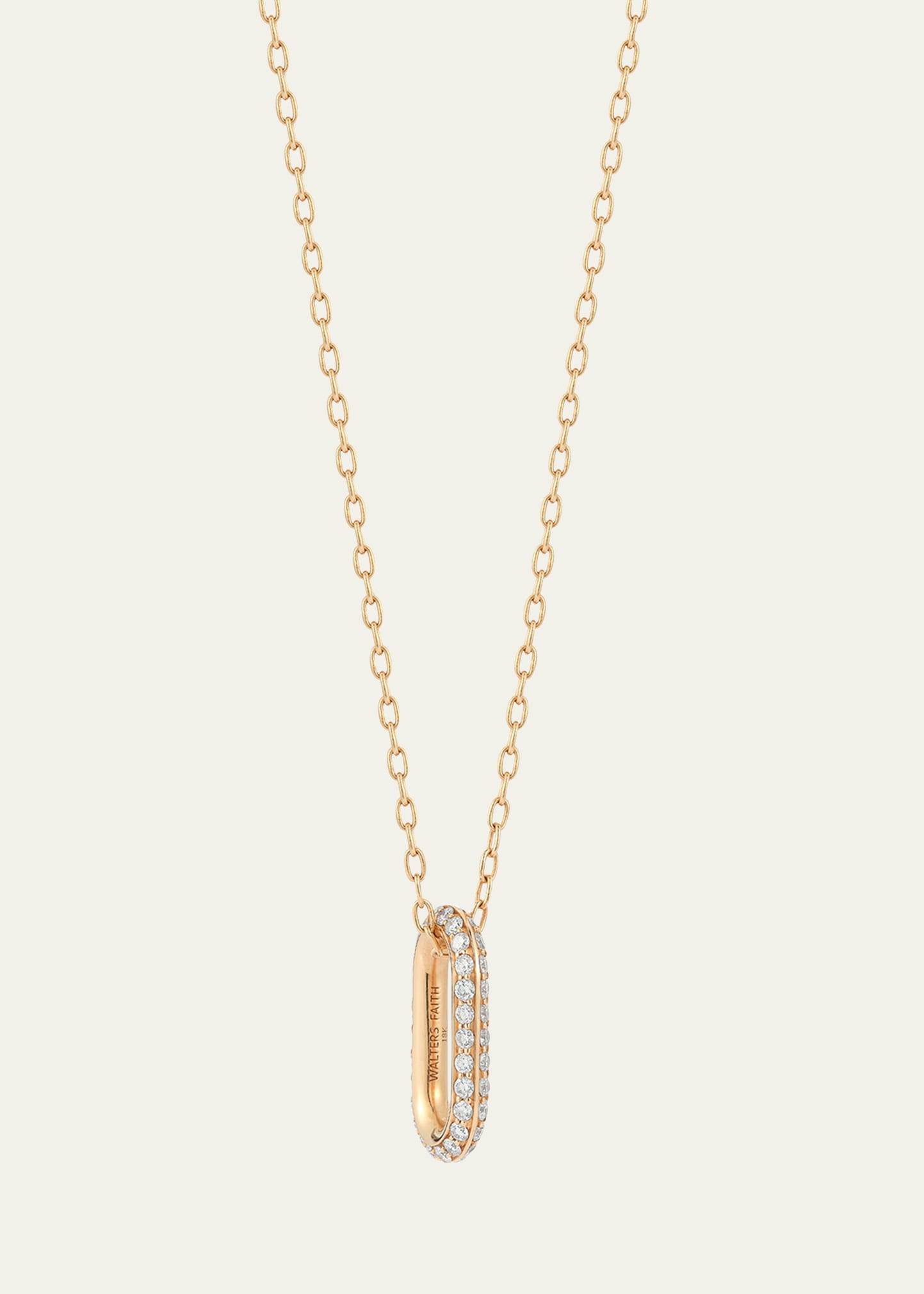 Saxon 18K Rose Gold Diamond Link Necklace