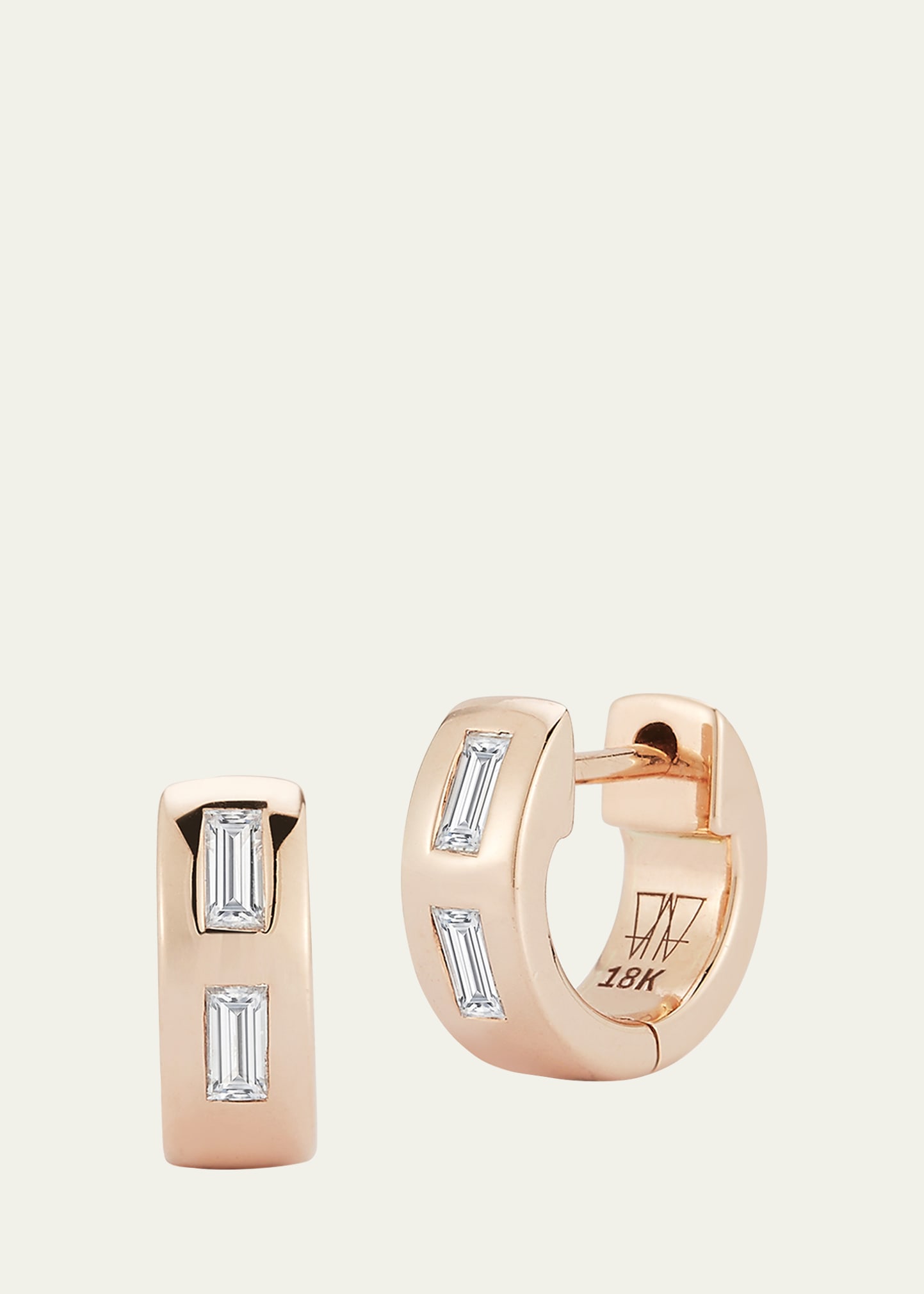 Walters Faith Ottoline 18k Rose Gold Baguette Diamond Earrings