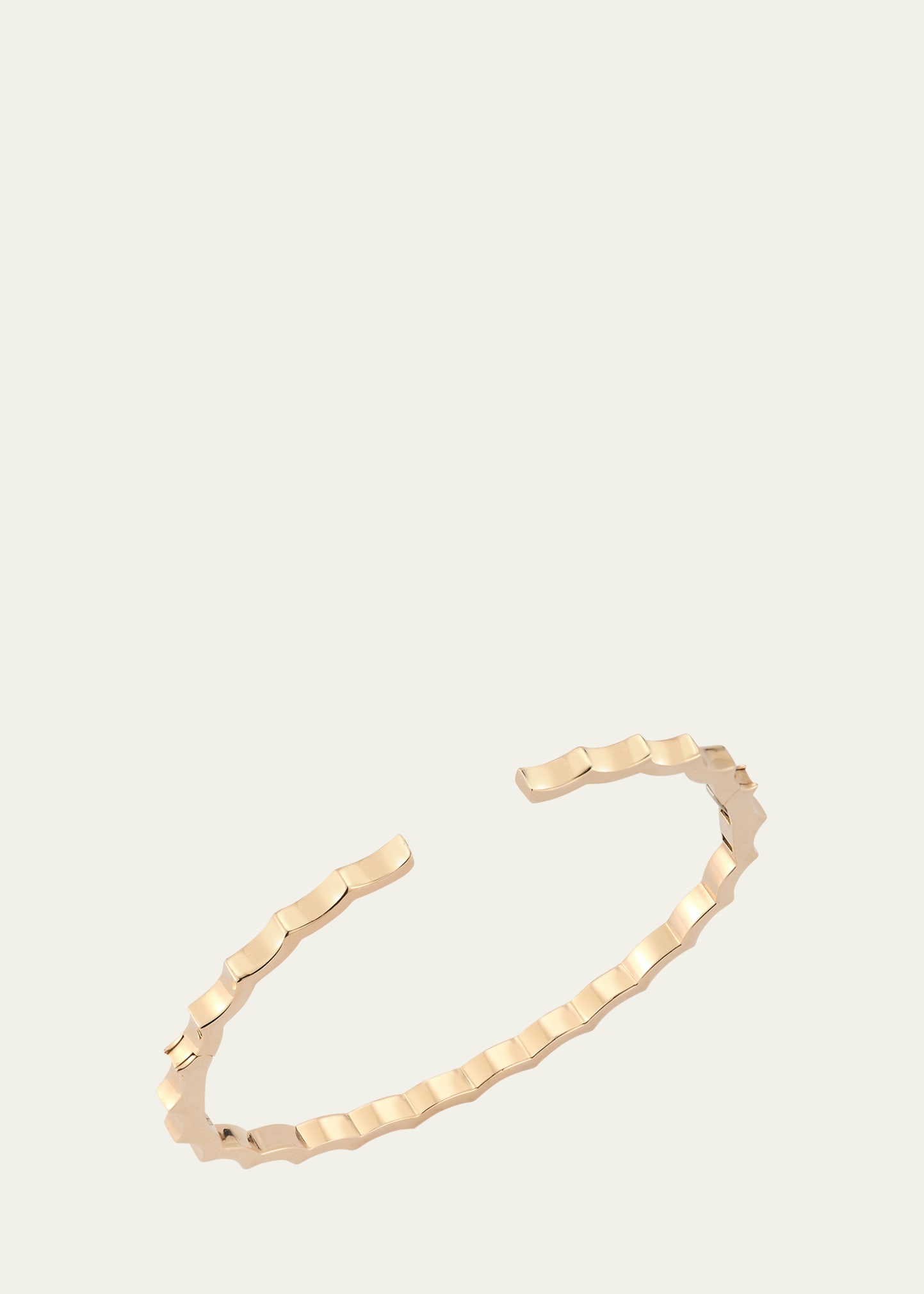 Clive 18K Rose Gold Scalloped Hinge Bracelet, Size 6.5