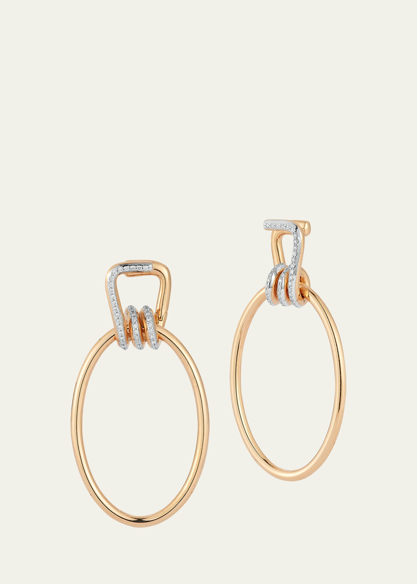 Walters Faith Huxley 18k Rose Gold And Diamond Elongated Coil Link Earrings