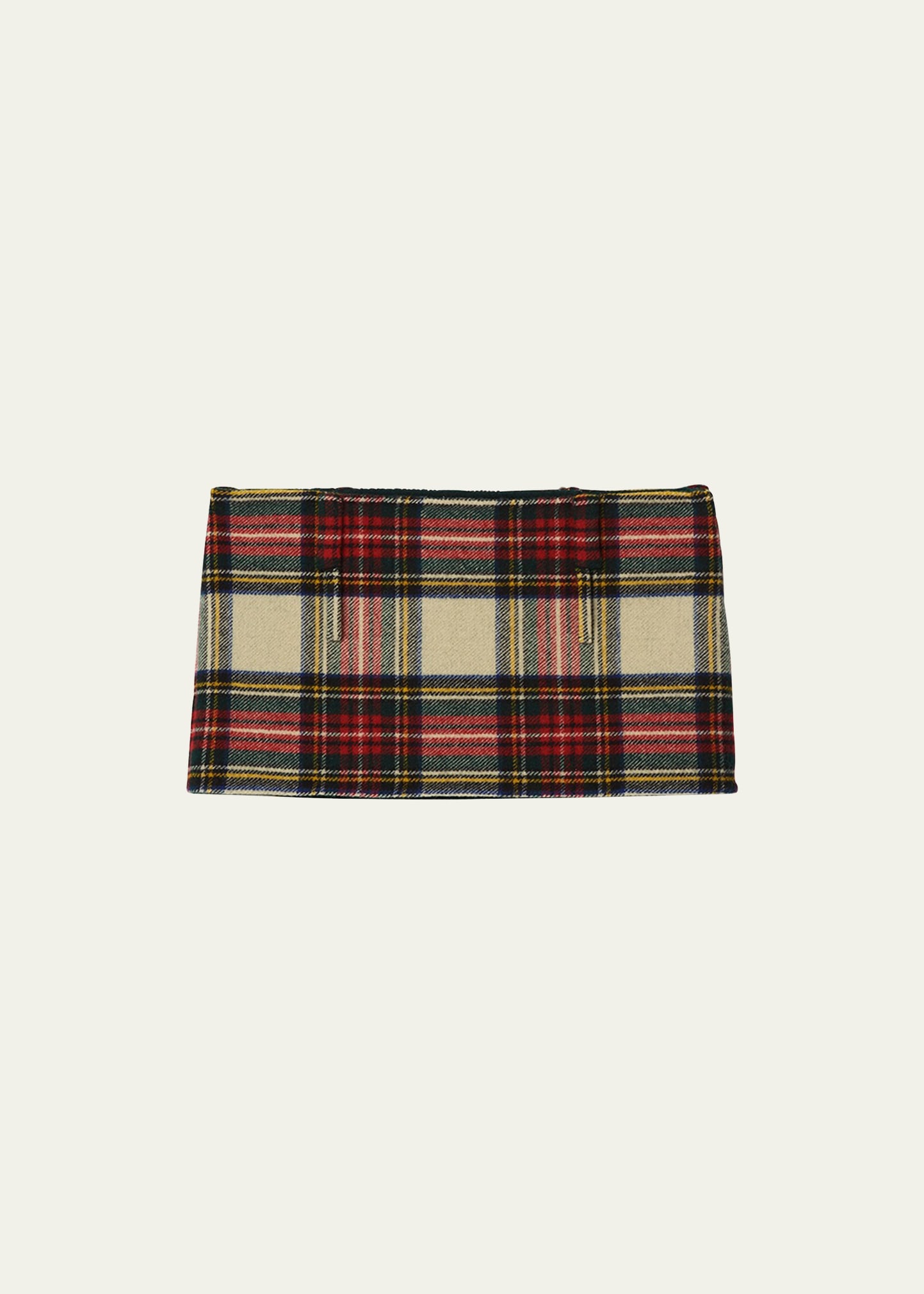 Shop Miu Miu Plais Wool Mini Skirt In F0304 Avorio