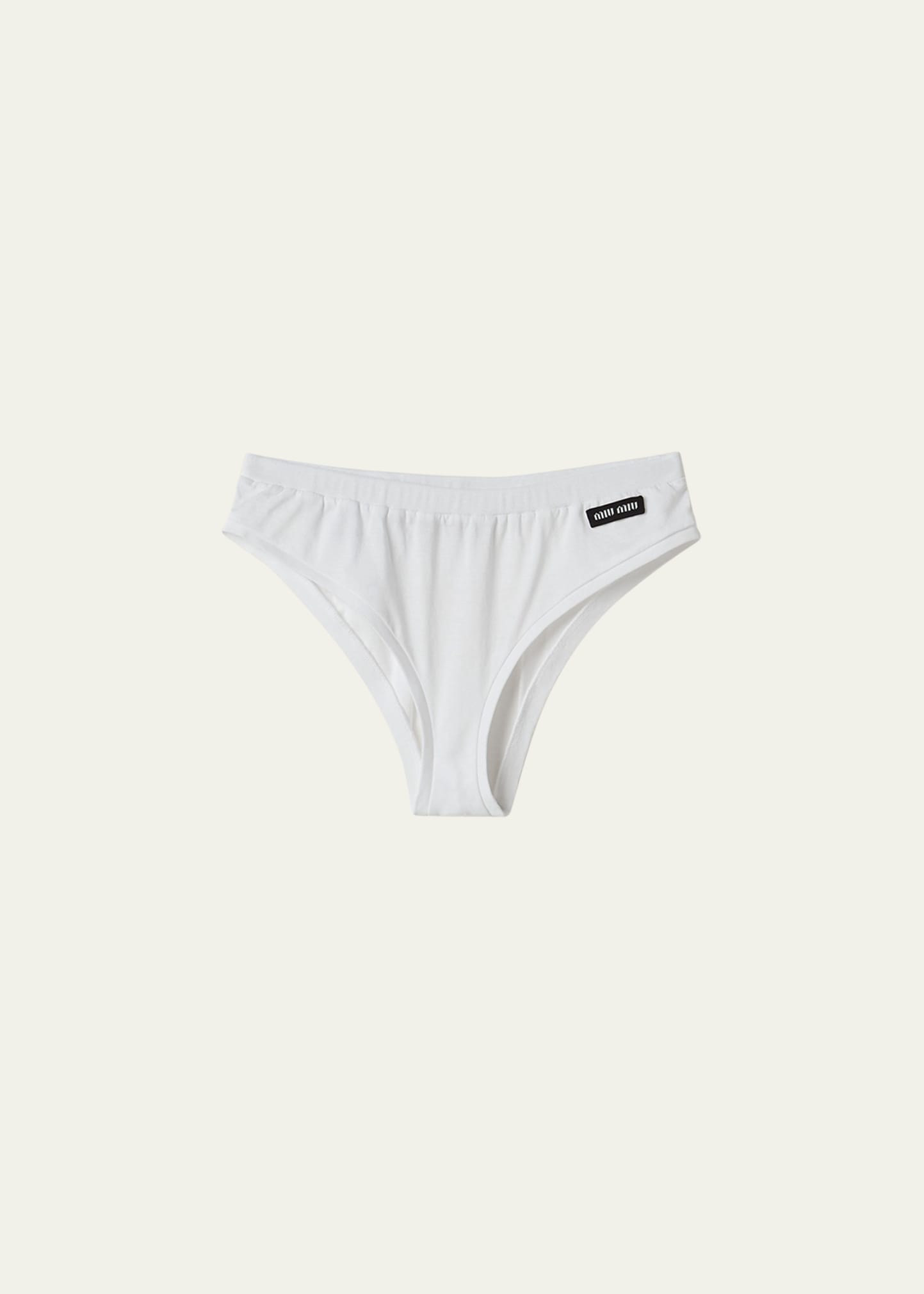 Miu Miu logo-patch Cotton Briefs - Farfetch