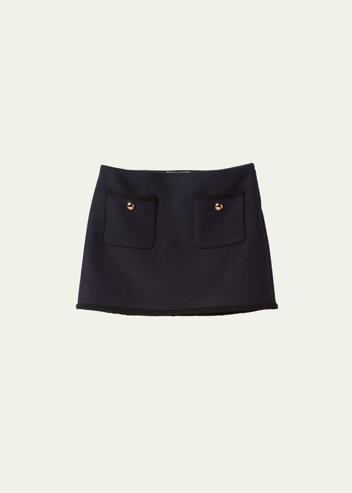 Miu Miu Logo-embroidered Mini Skirt In F0008 Bleu