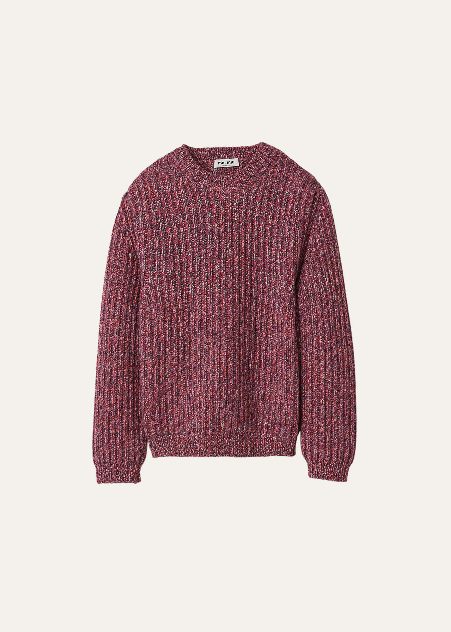 Miu Miu Oversized Ribbed Wool Cashmere Sweater In F0203 Malva