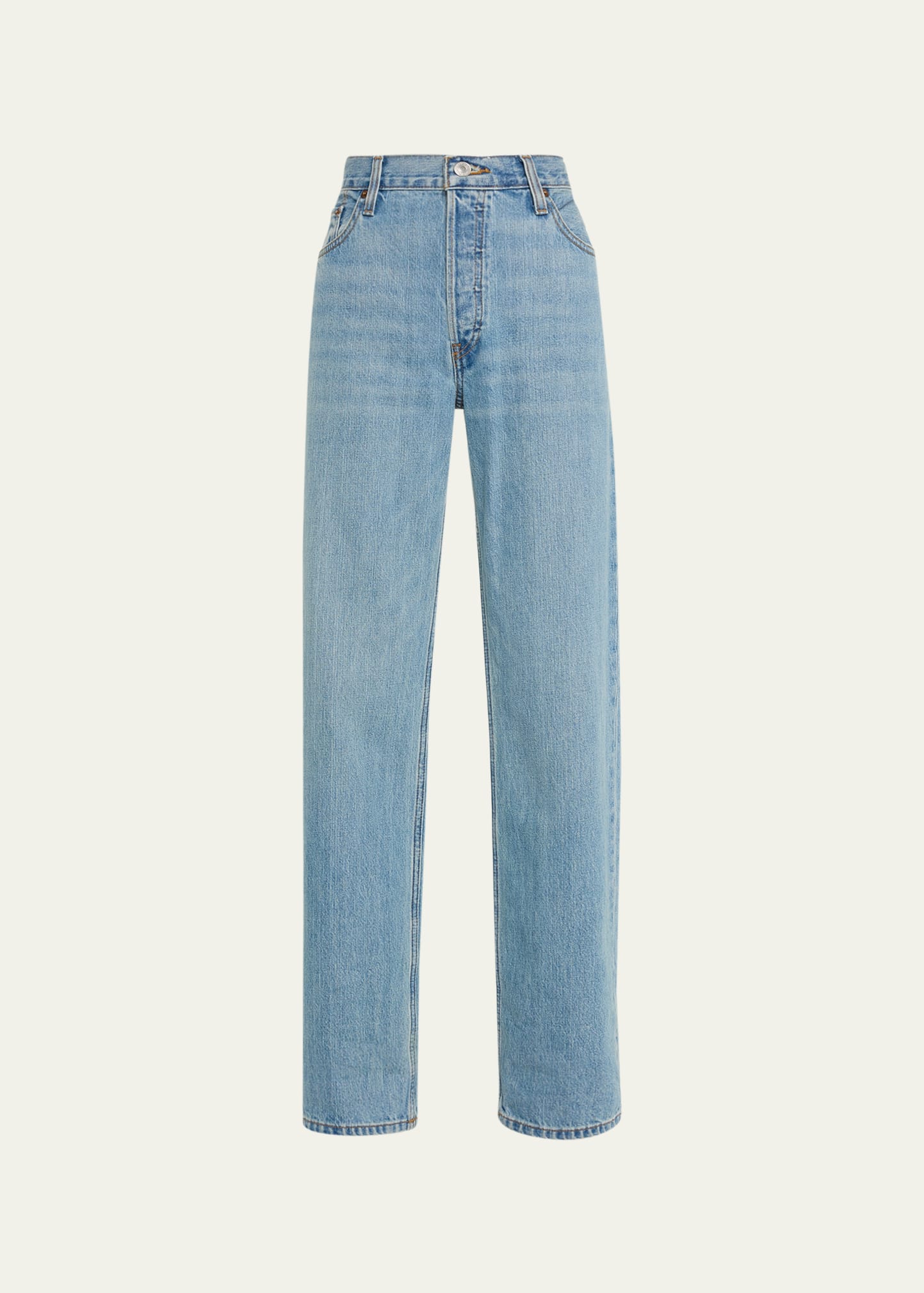 Re/done Loose Long Jeans In Blue