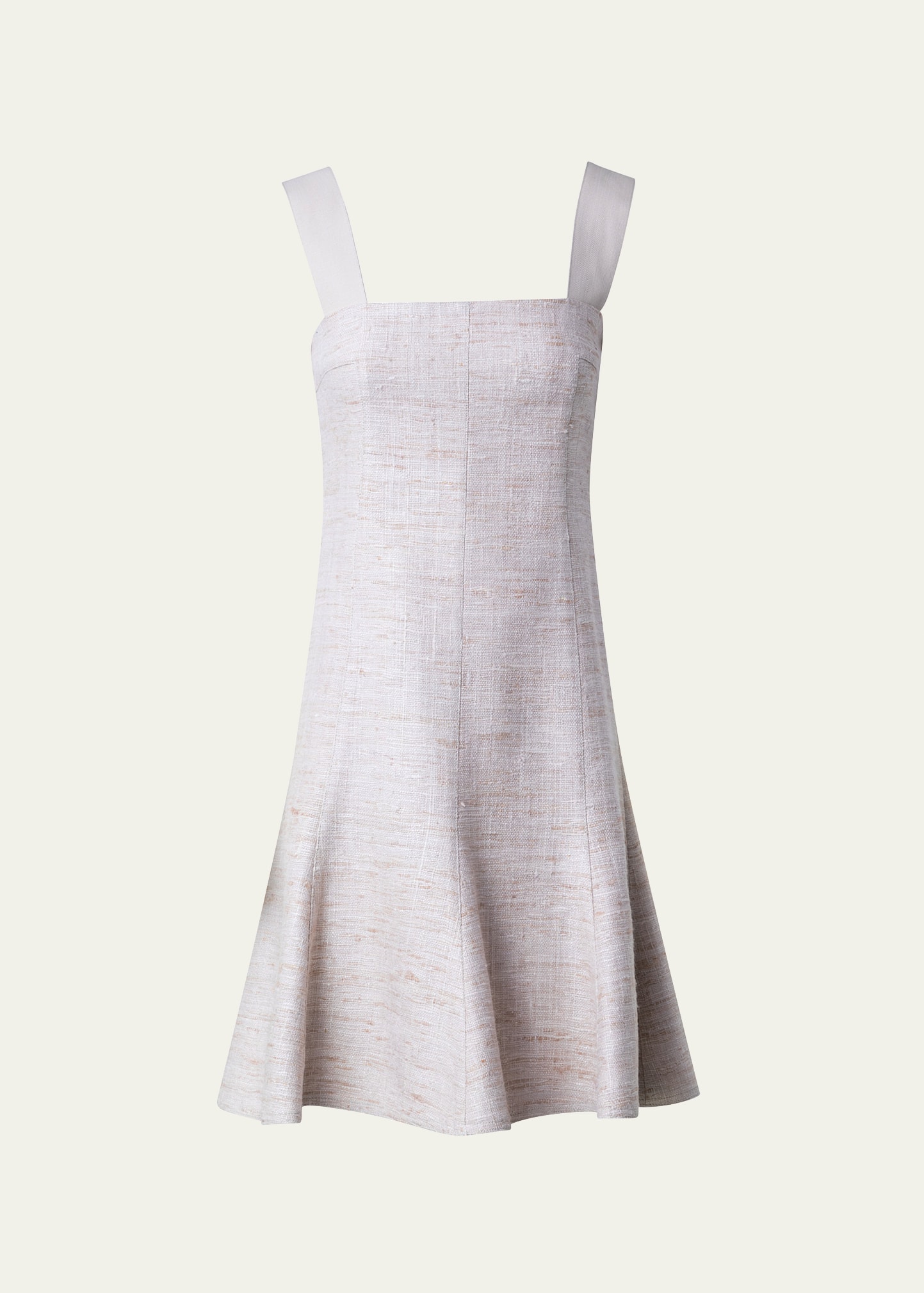 Akris Punto Indian Silk Dress With Wide Straps In Flax