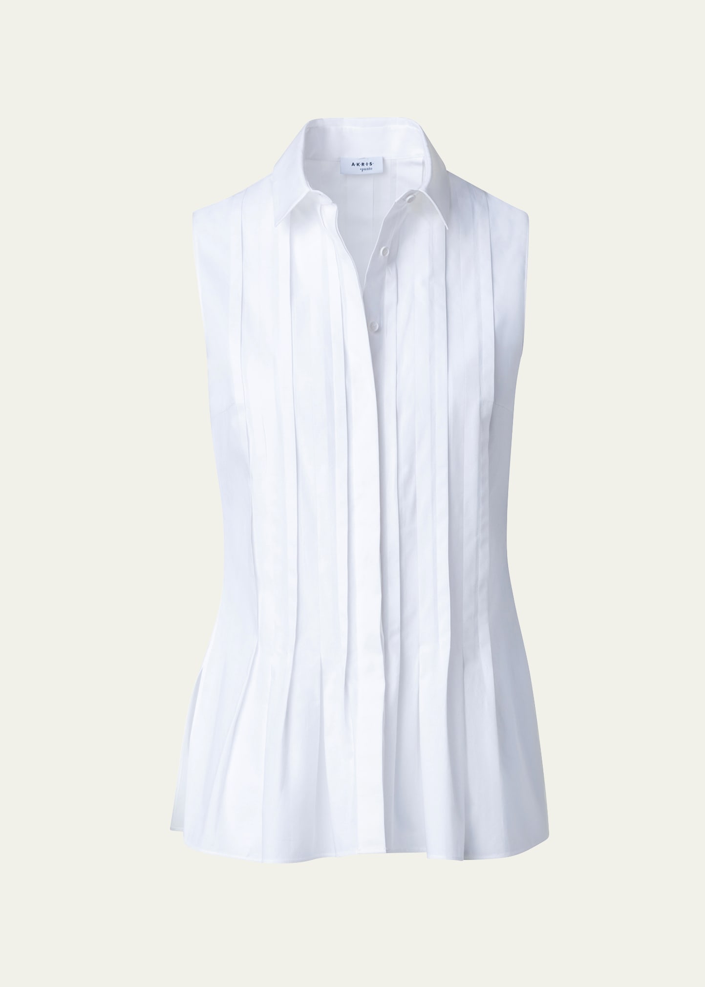 Pleated Cotton Popeline Blouse