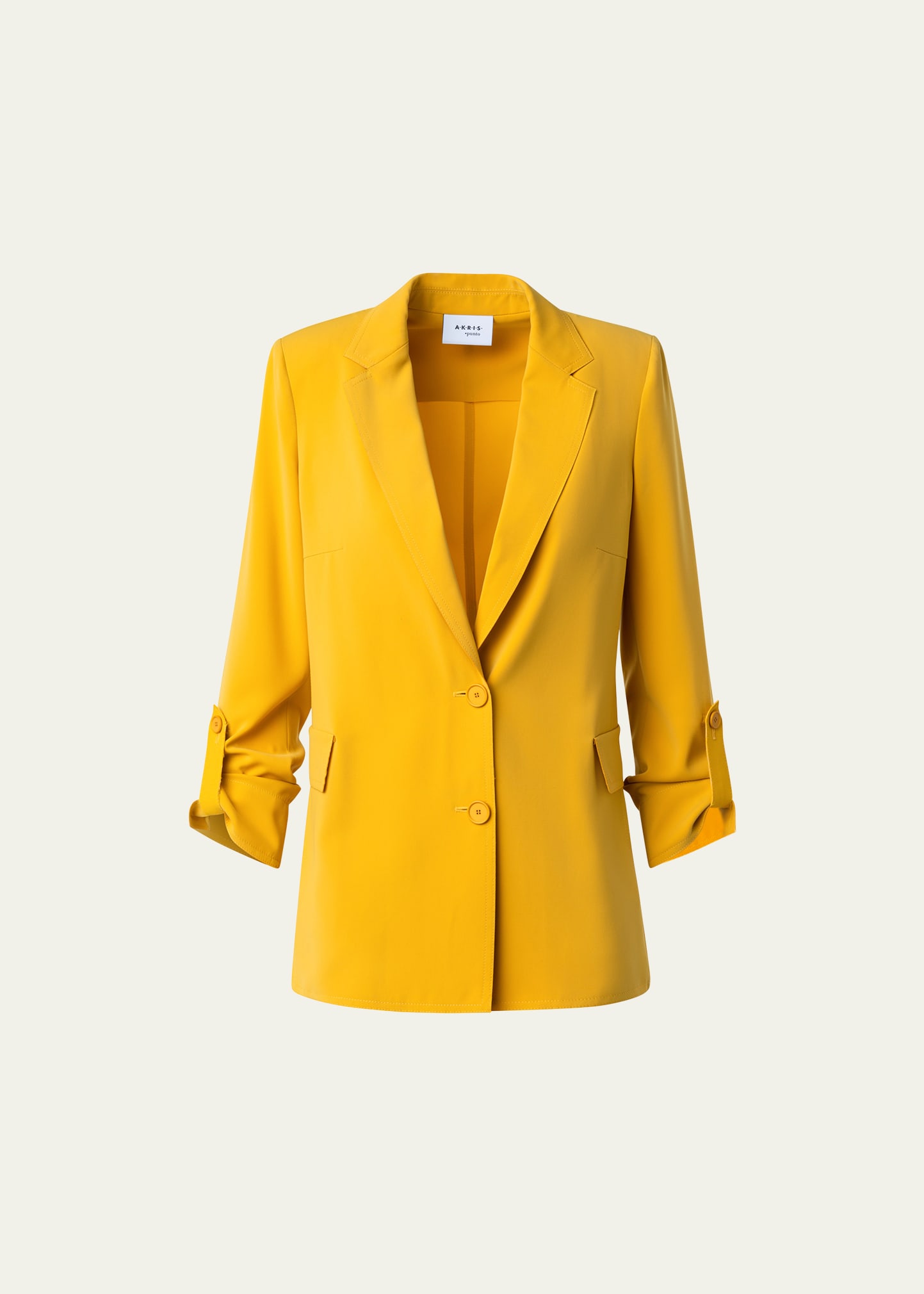 Shop Akris Punto Crepe Blazer Jacket With Slouched Sleeves In Sun