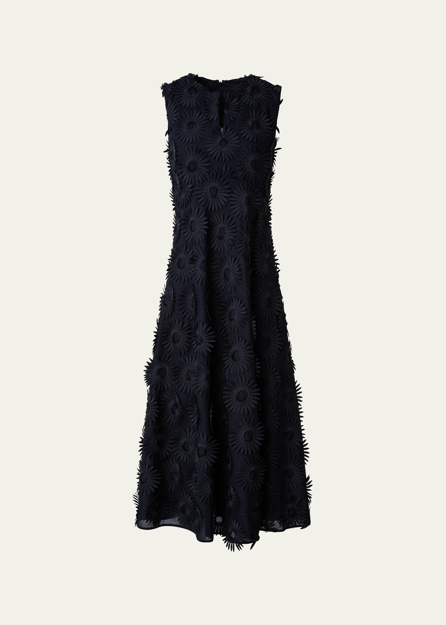 Shop Akris Punto Hello Sunshine Superpose Embroidered Midi Dress In Black