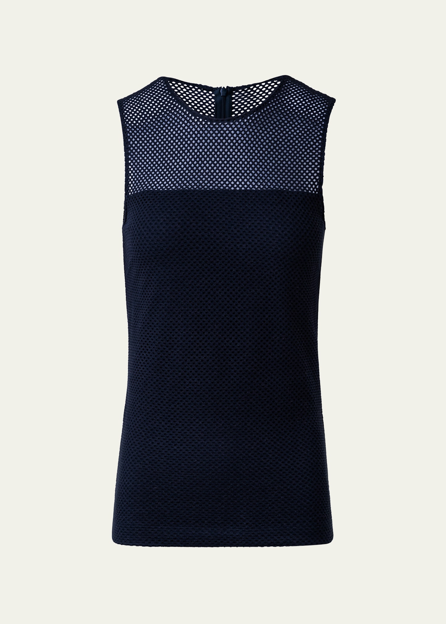 Akris Punto Mesh Fitted Shirt In Navy