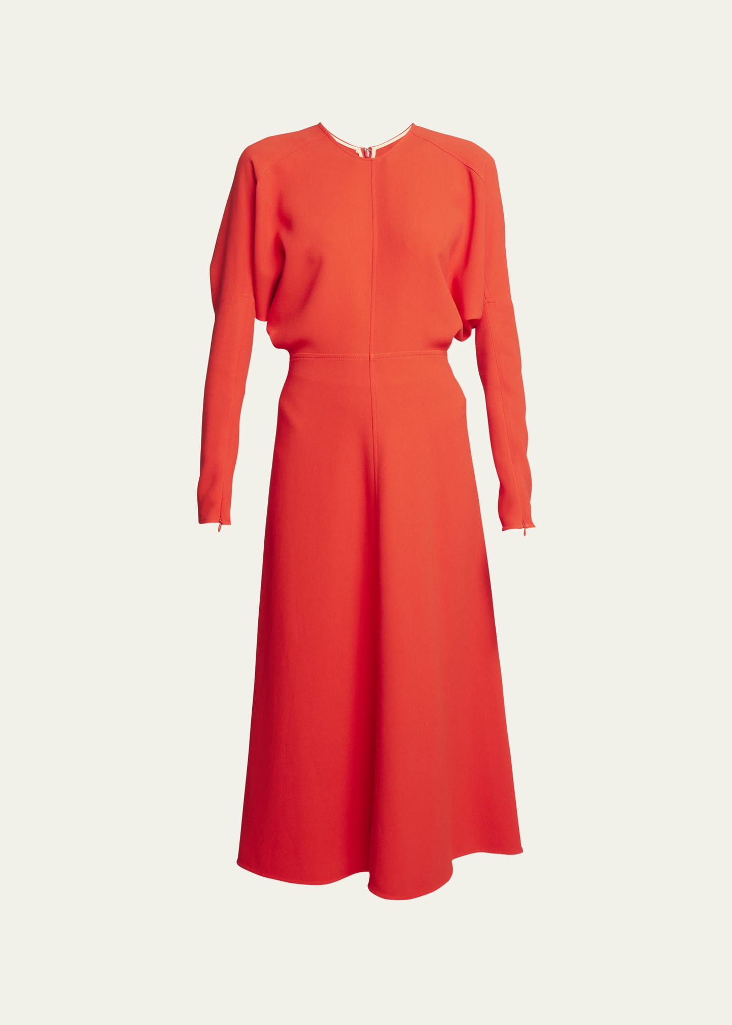 Shop Victoria Beckham Dolman-sleeve Midi Dress In Red