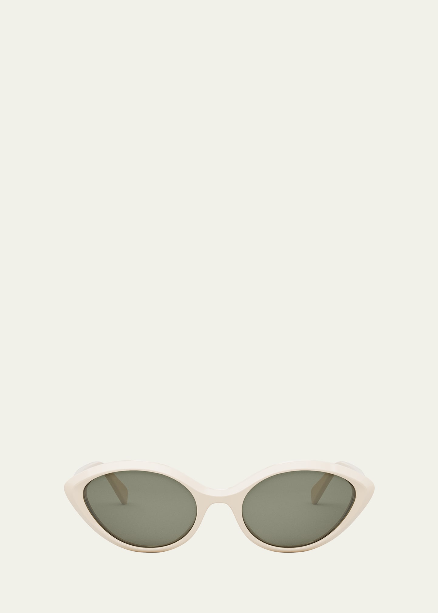 Celine Bold Three-dot Acetate Square Sunglasses In Ivory Green