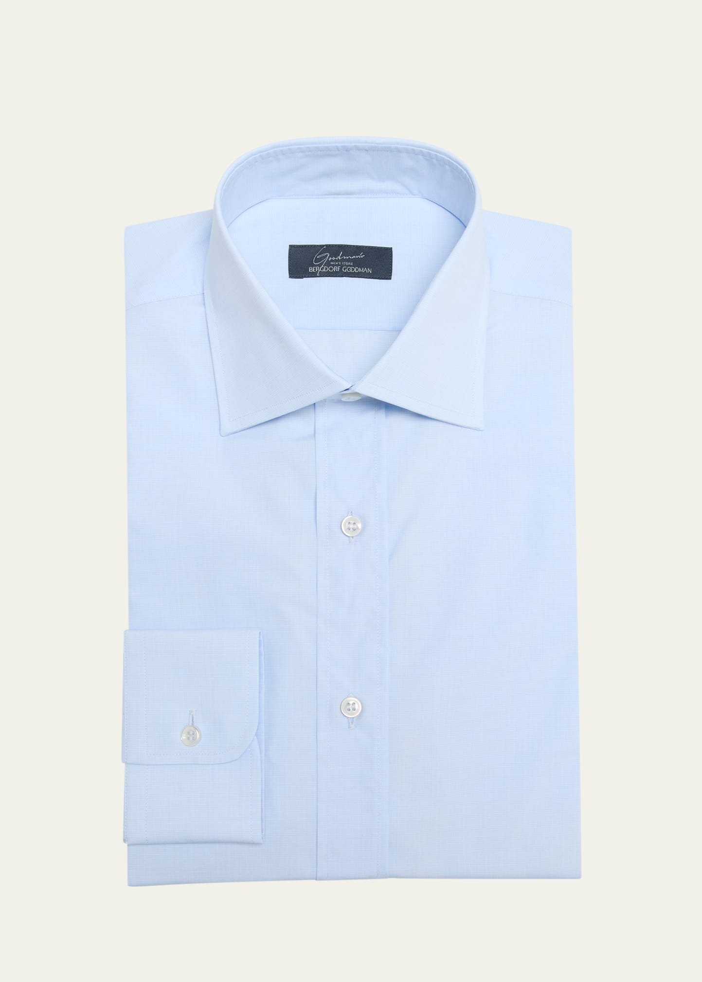 Men's Micro-Plaid Cotton Dress Shirt