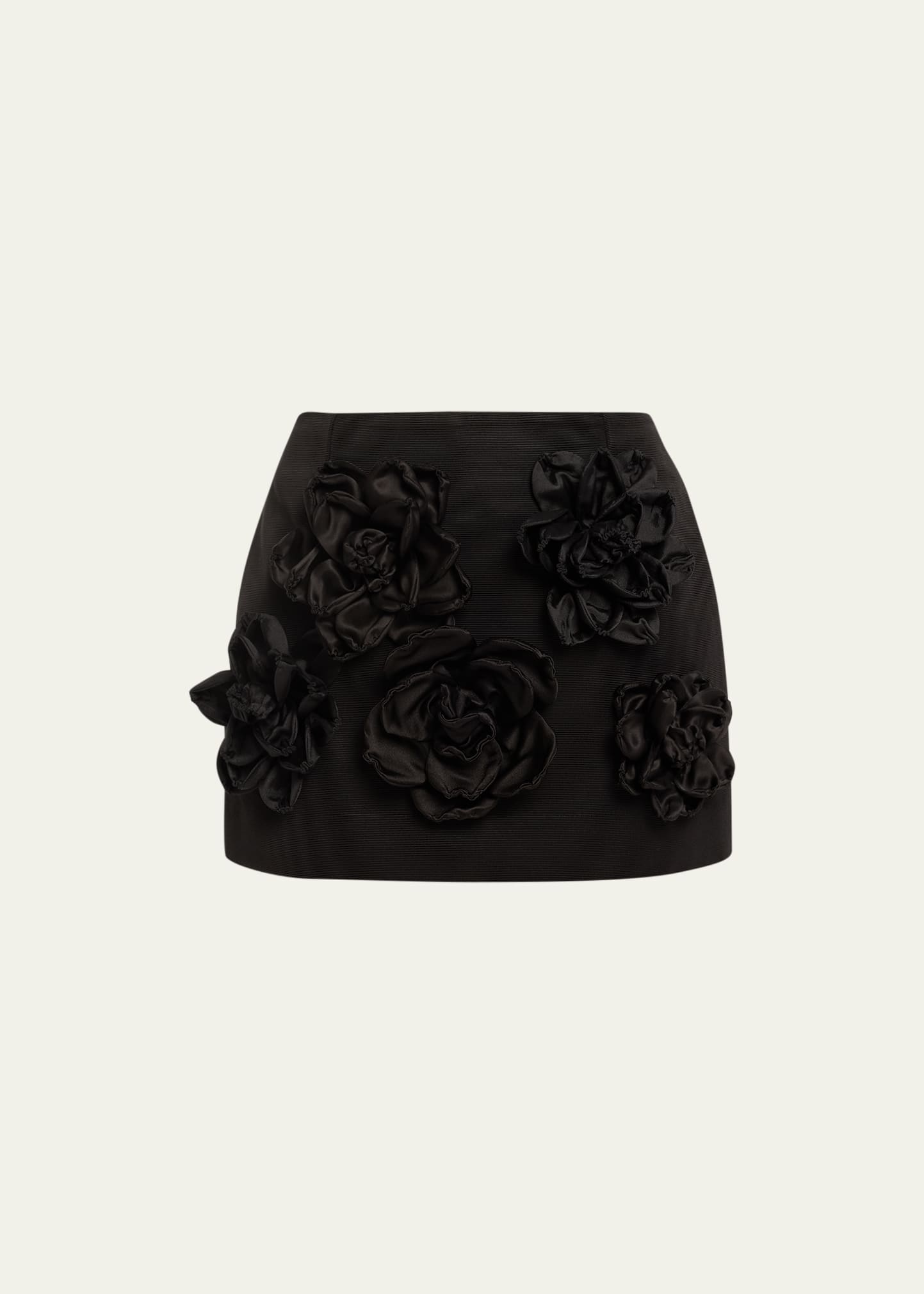 Shop Dolce & Gabbana Floral-embroidered Ottoman Cotton Mini Skirt In Black