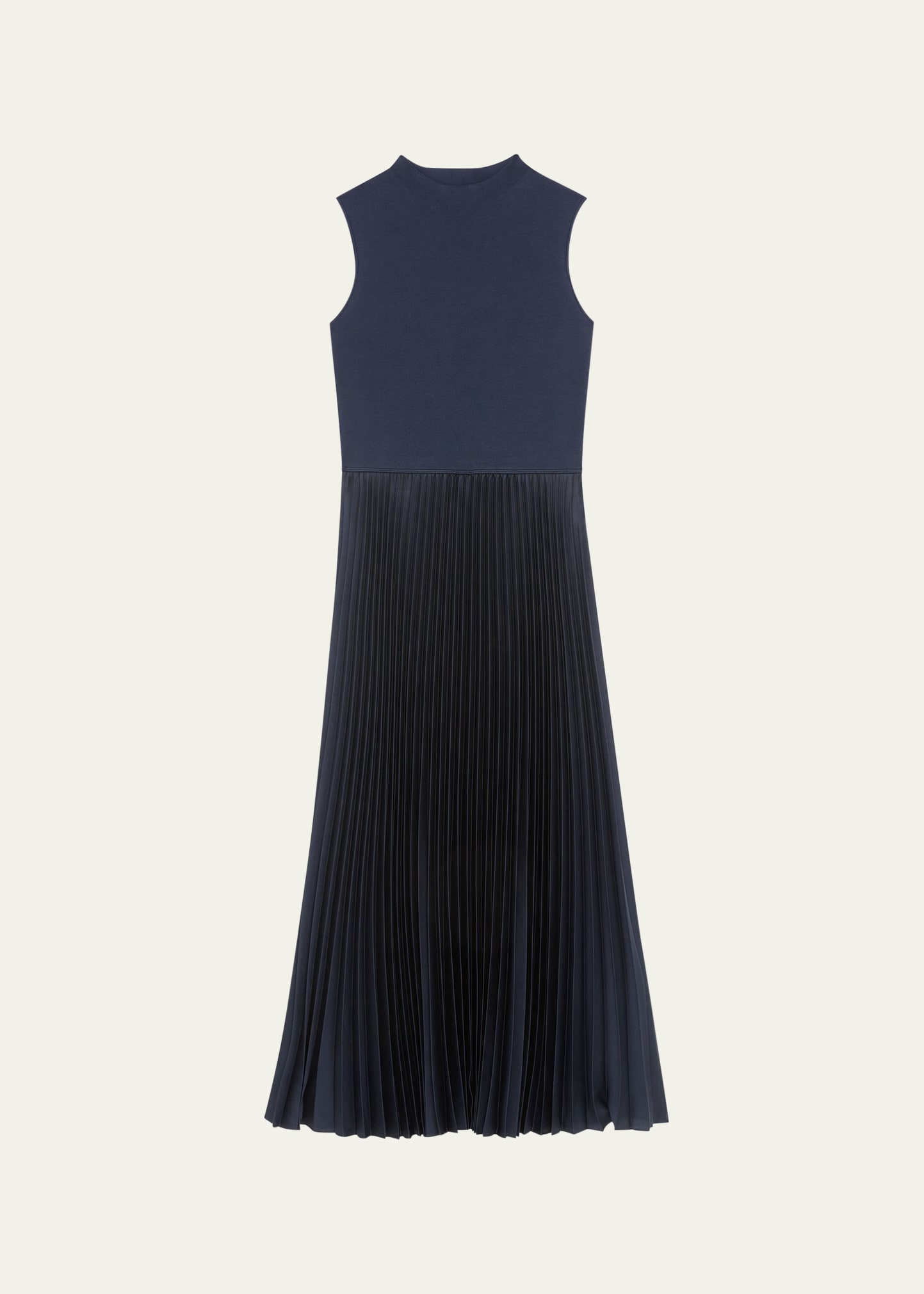 Theory Womens Black Pleated Sleeveless Stretch-woven Midi Dress Xs In Nctrn Way