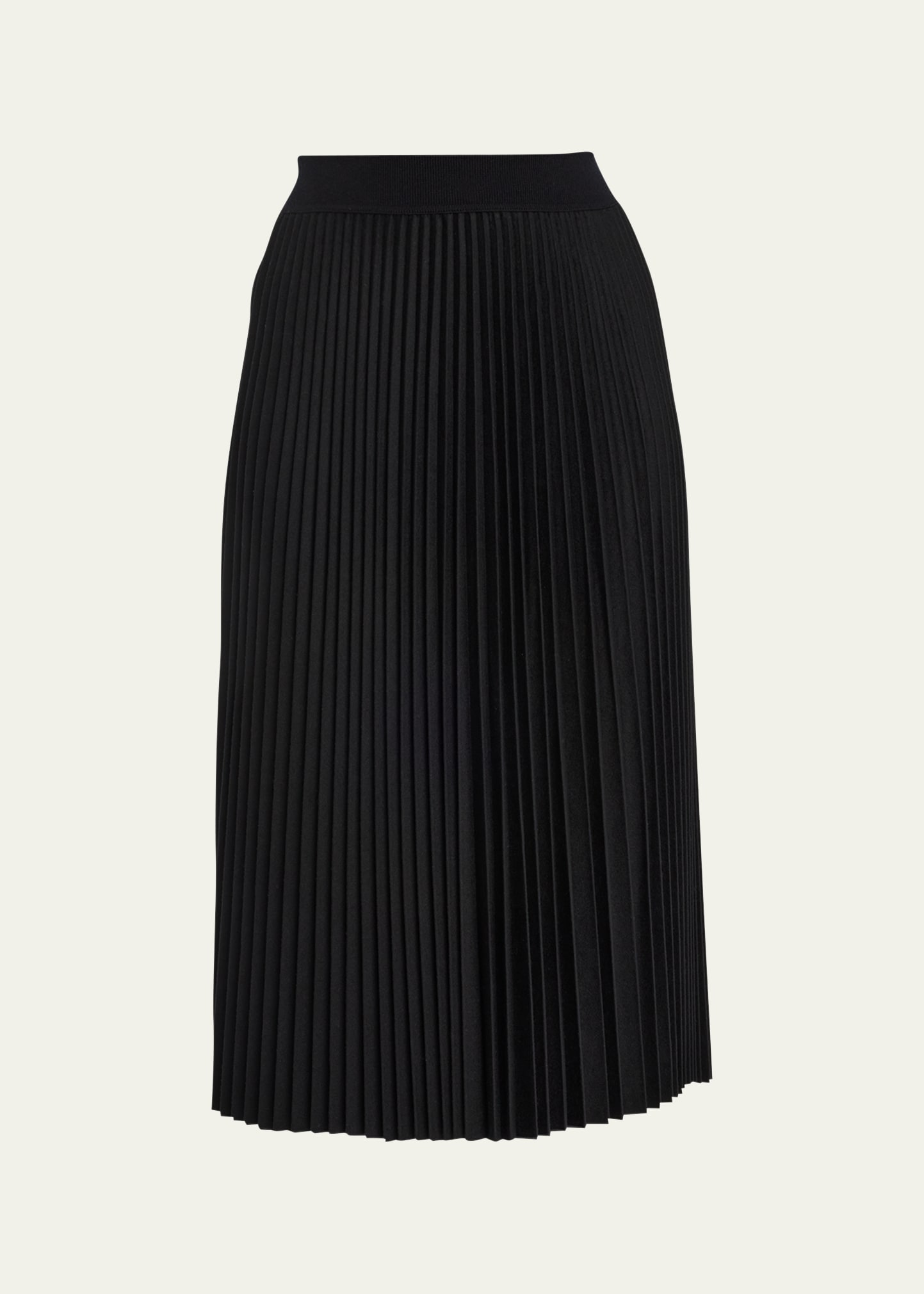 Theory Pleated Flannel Combo Midi Skirt In Blk