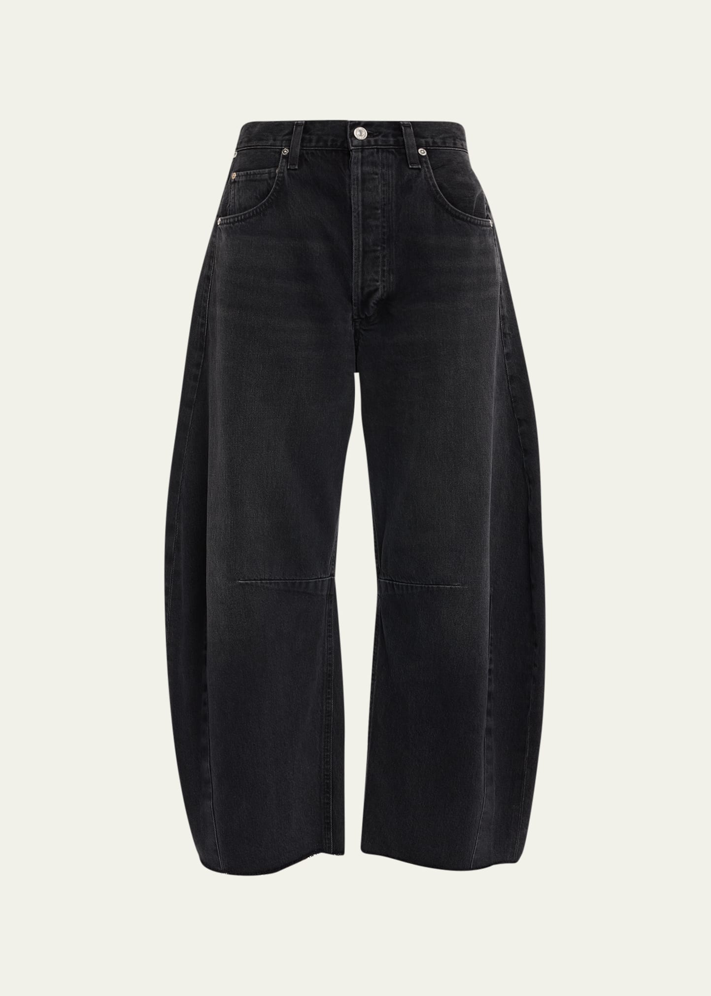 Horseshoe Cropped Raw Hem Jeans