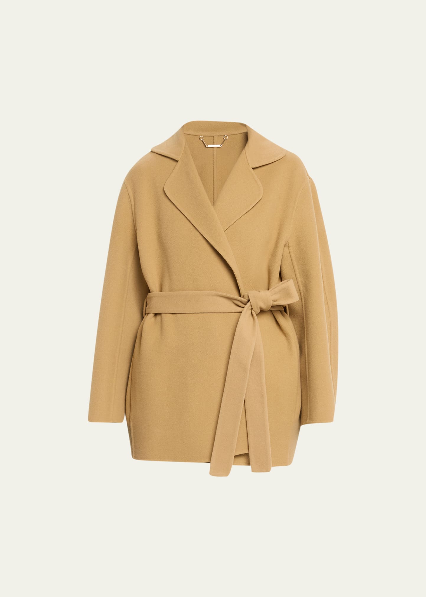 Chloé Belted Wool Cashmere Jacket In Yellow