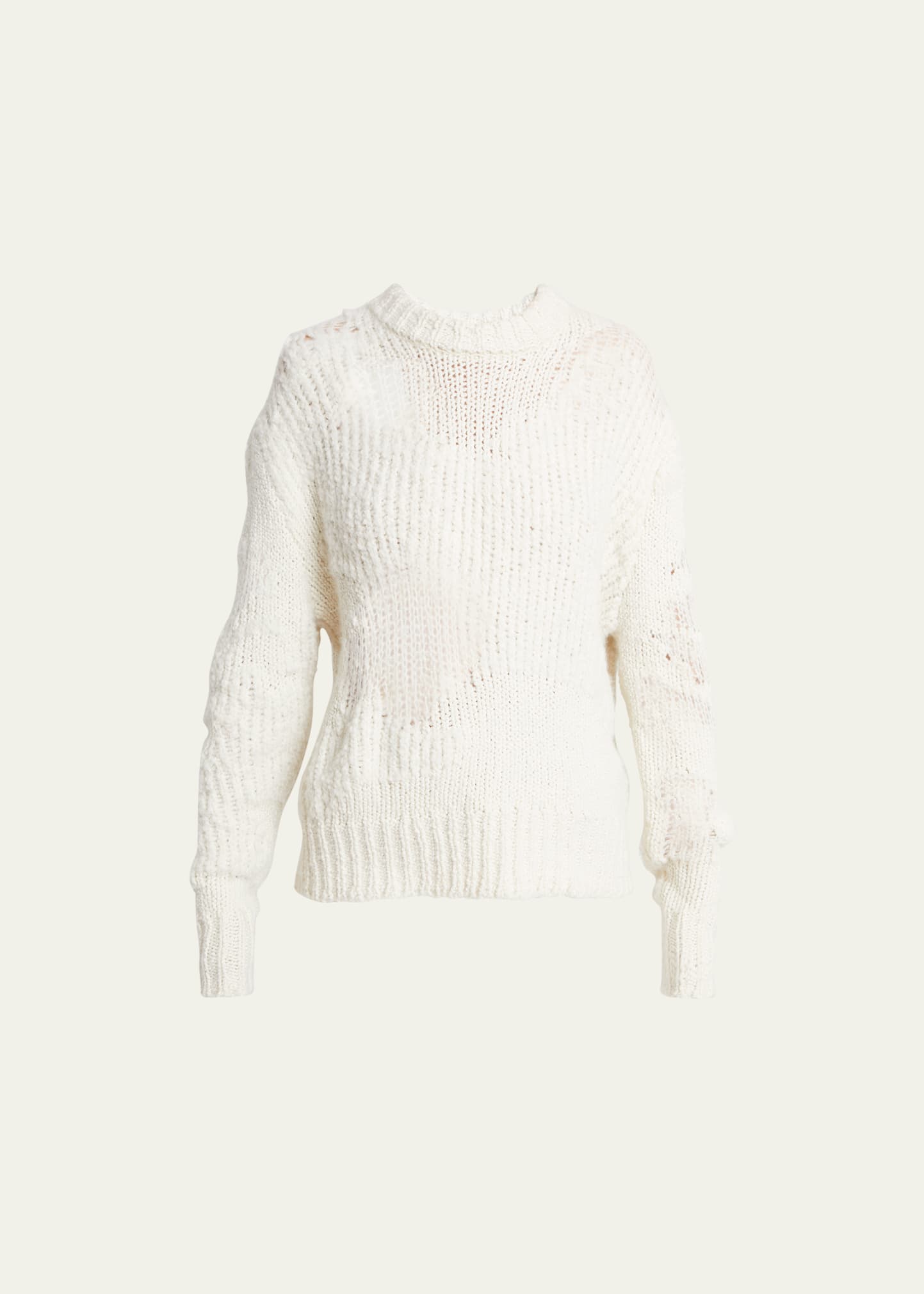 Shop Chloé Silk Textured Mesh Knit Sweater In Iconic Milk