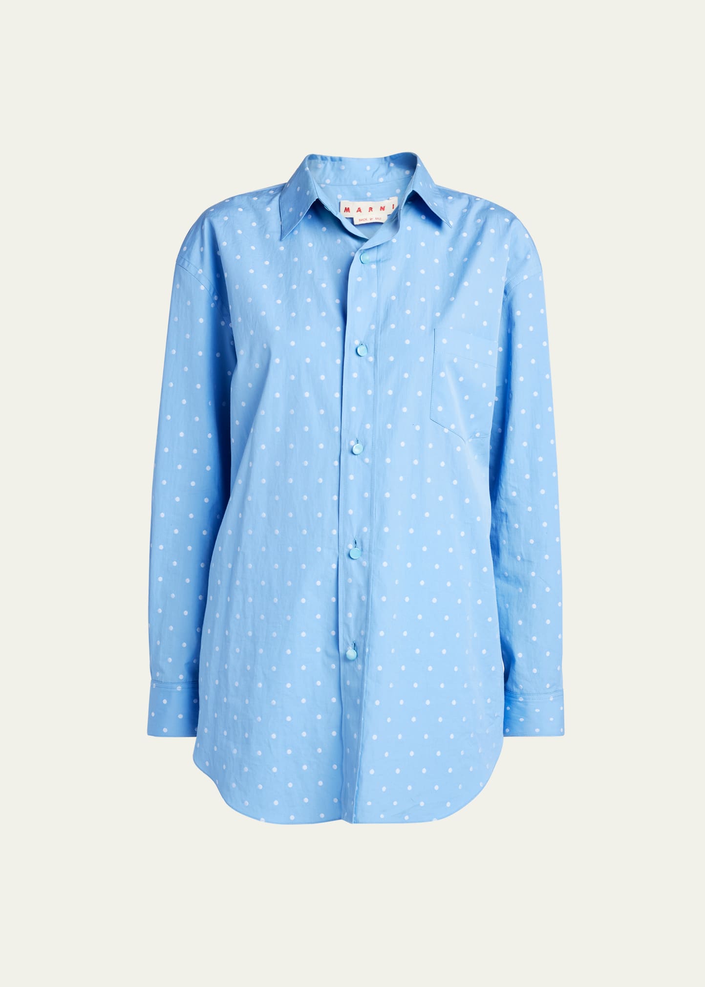 Marni Woman Shirt Azure Size 8 Cotton In Irisblue