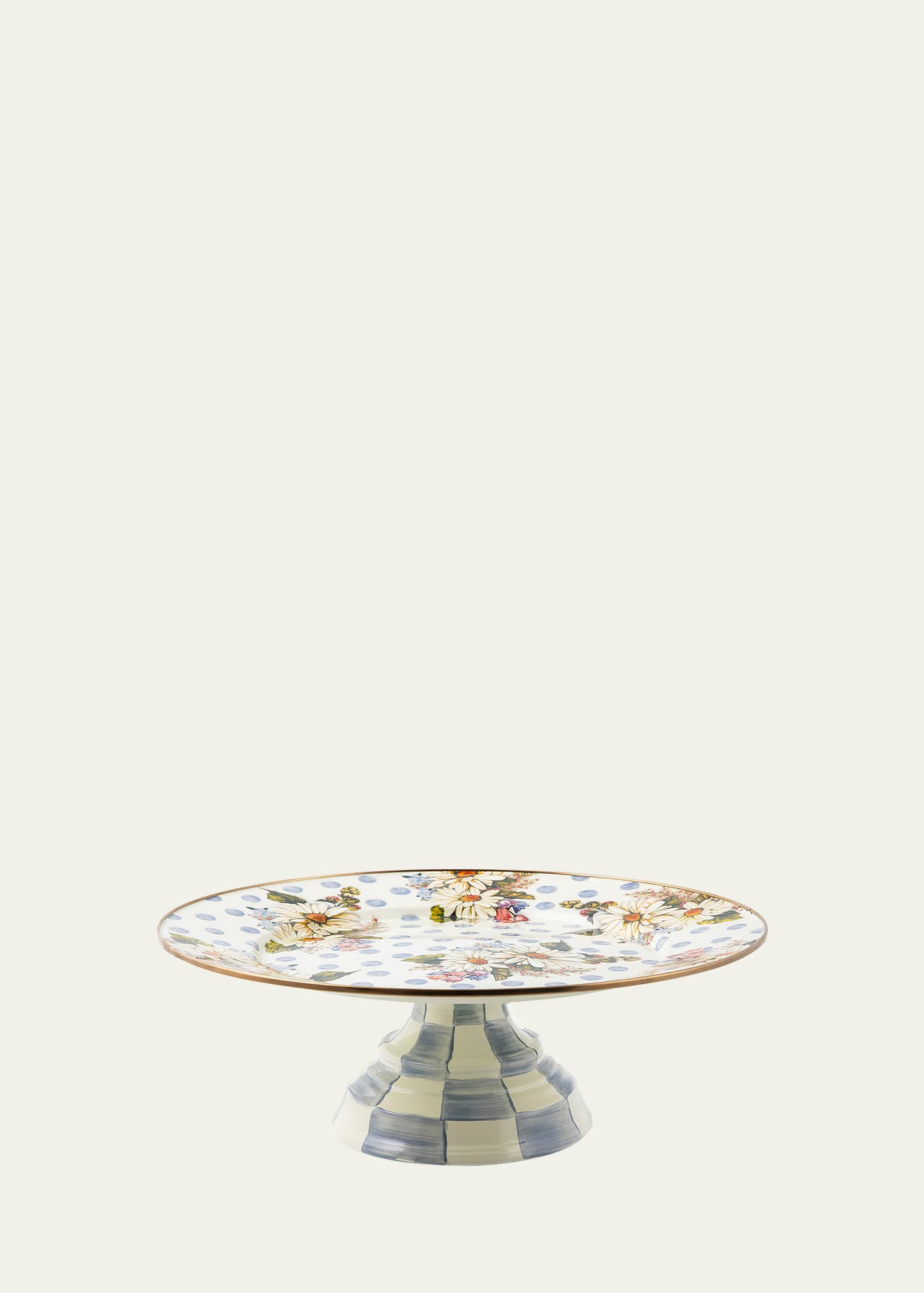 Mackenzie-childs Wildflowers Enamel Large Pedestal Platter In Multi