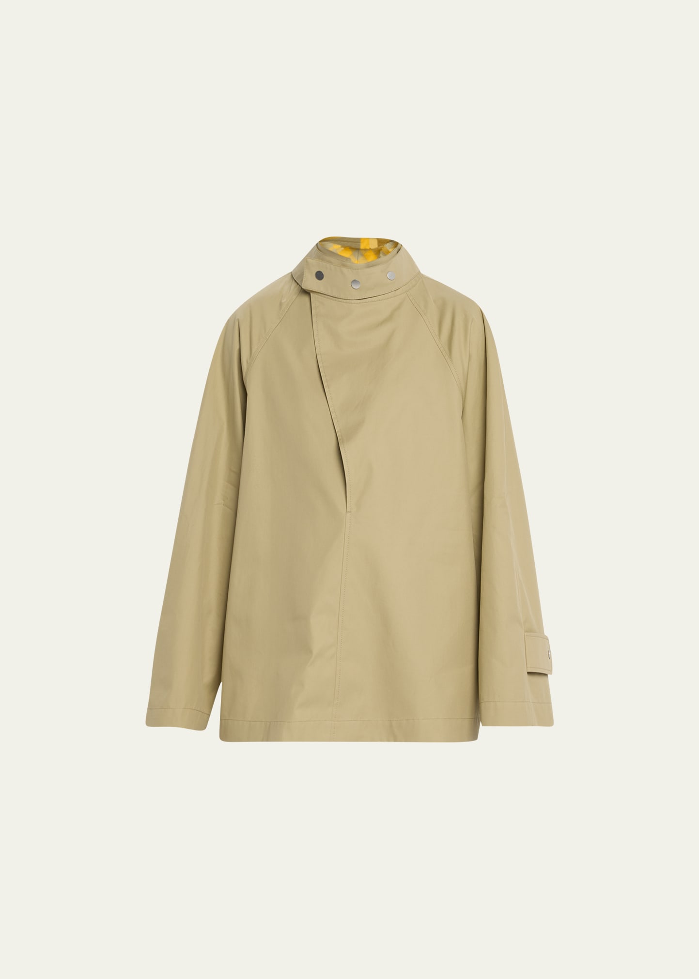 Burberry Puttee Collar Cotton Jacket In Hunter