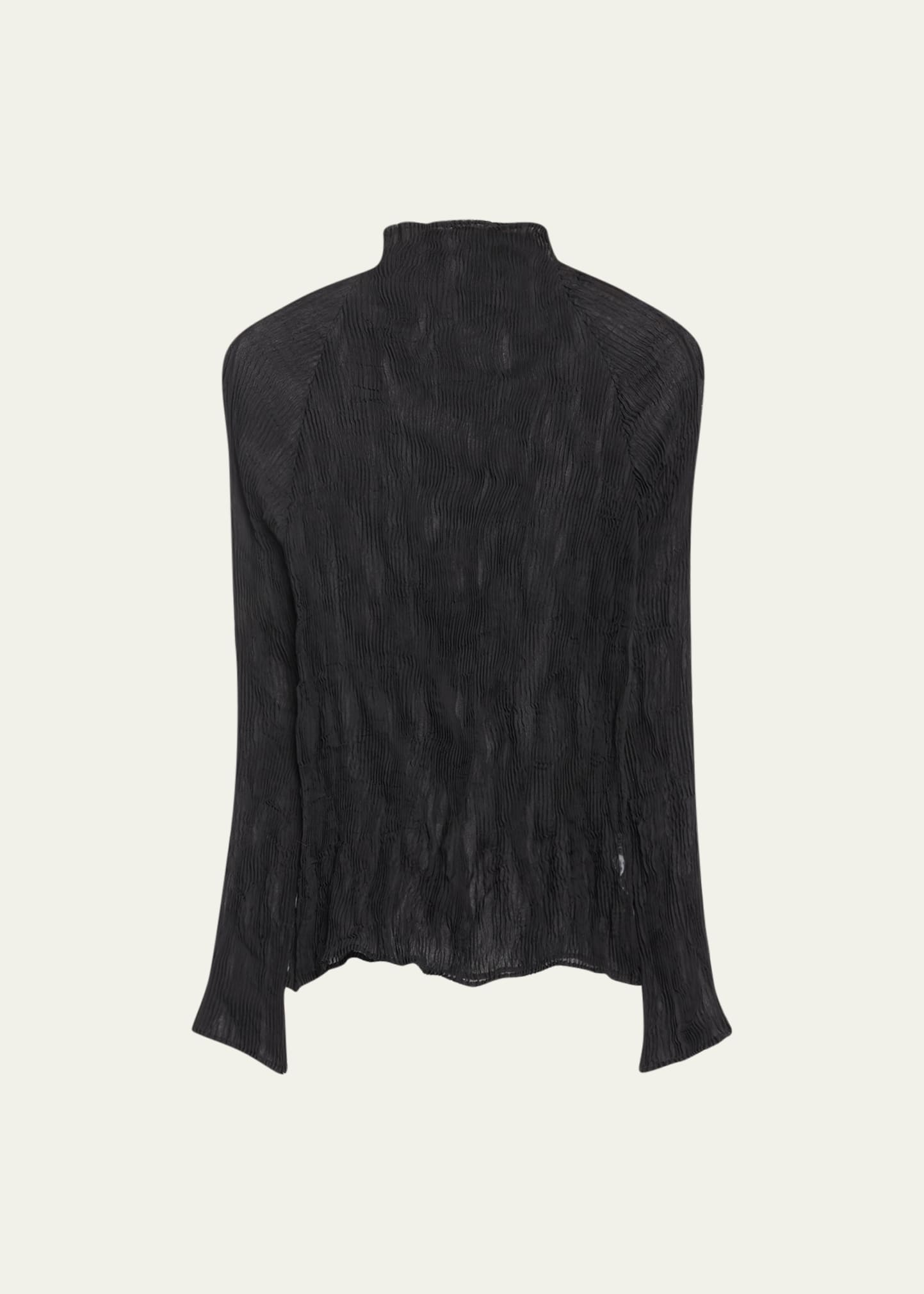 Issey Miyake Chiffon Twist-38 Sheer Top In Black