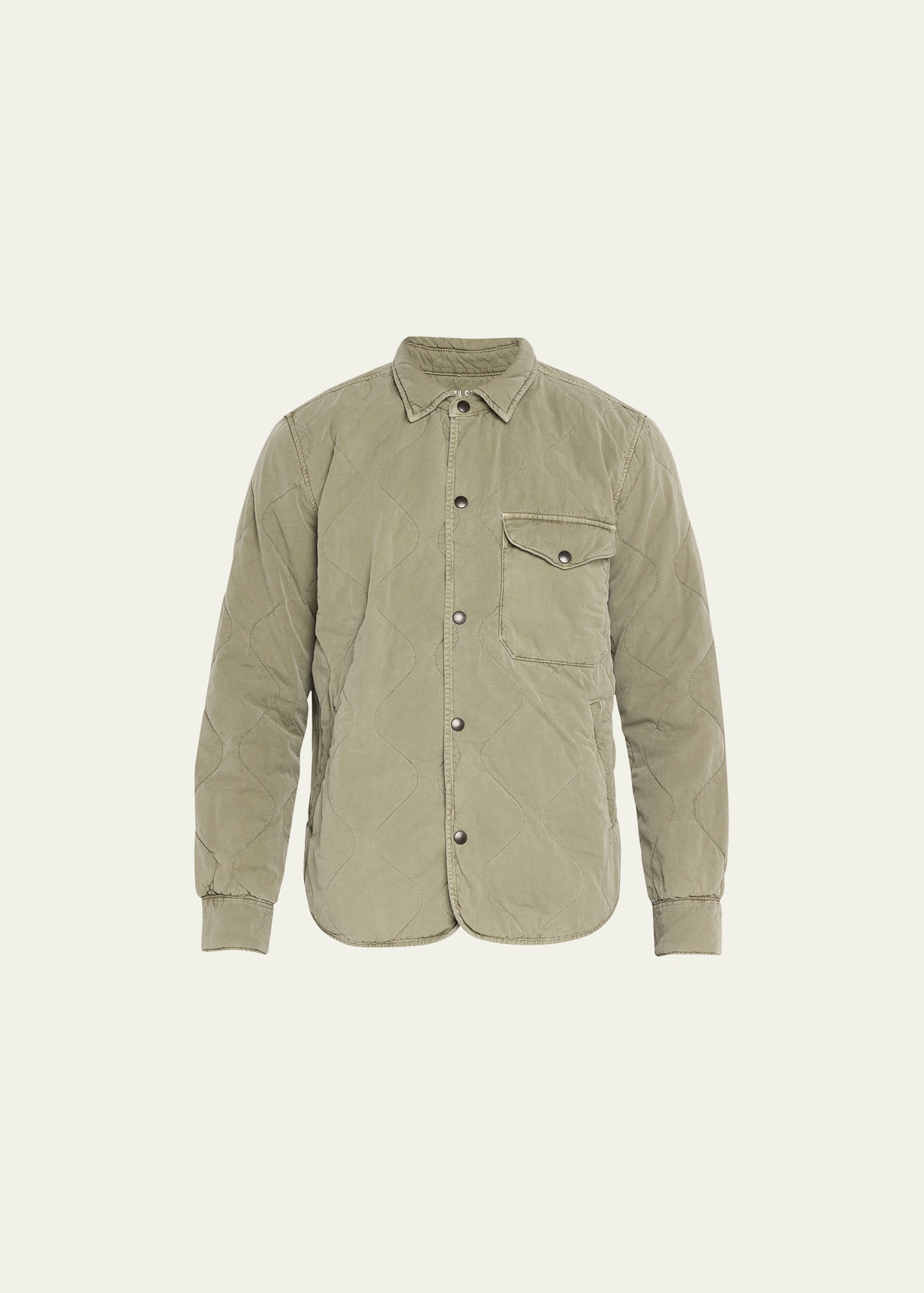 Save Khaki Men's Onion Quilted Overshirt In Olive