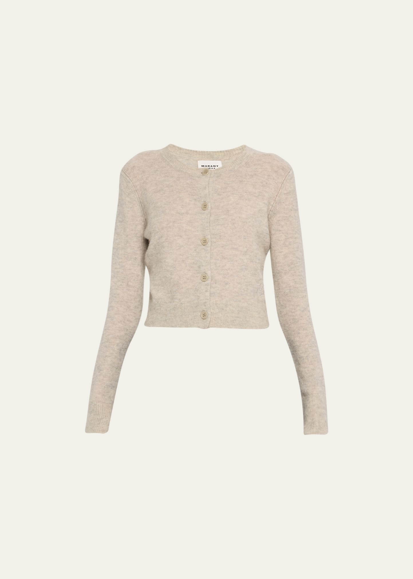 Isabel Marant Étoile Buttoned Straight Hem Knitted Cardigan In Sand