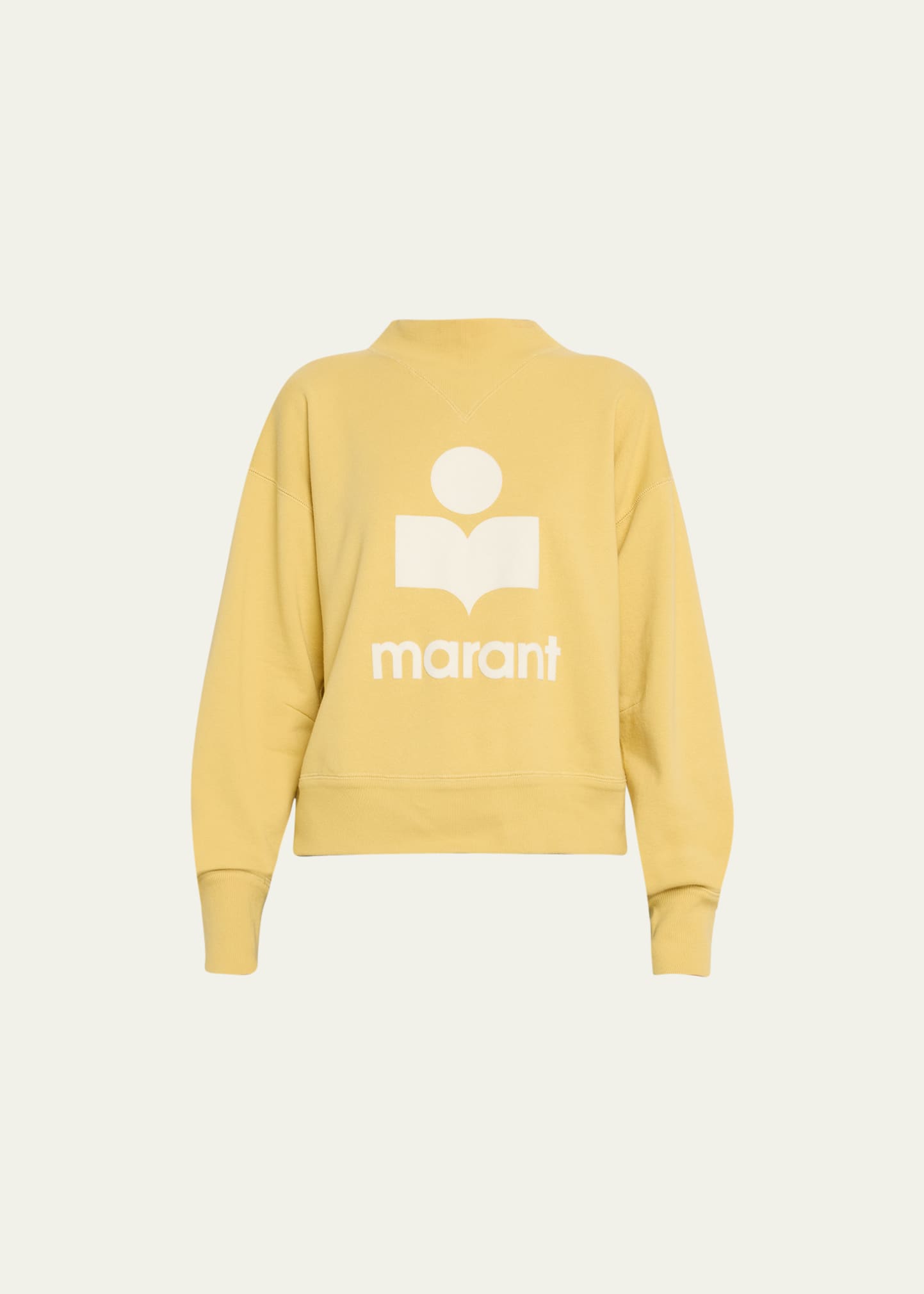 Shop Isabel Marant Étoile Moby High-neck Logo Sweatshirt In Sunlight/ecru
