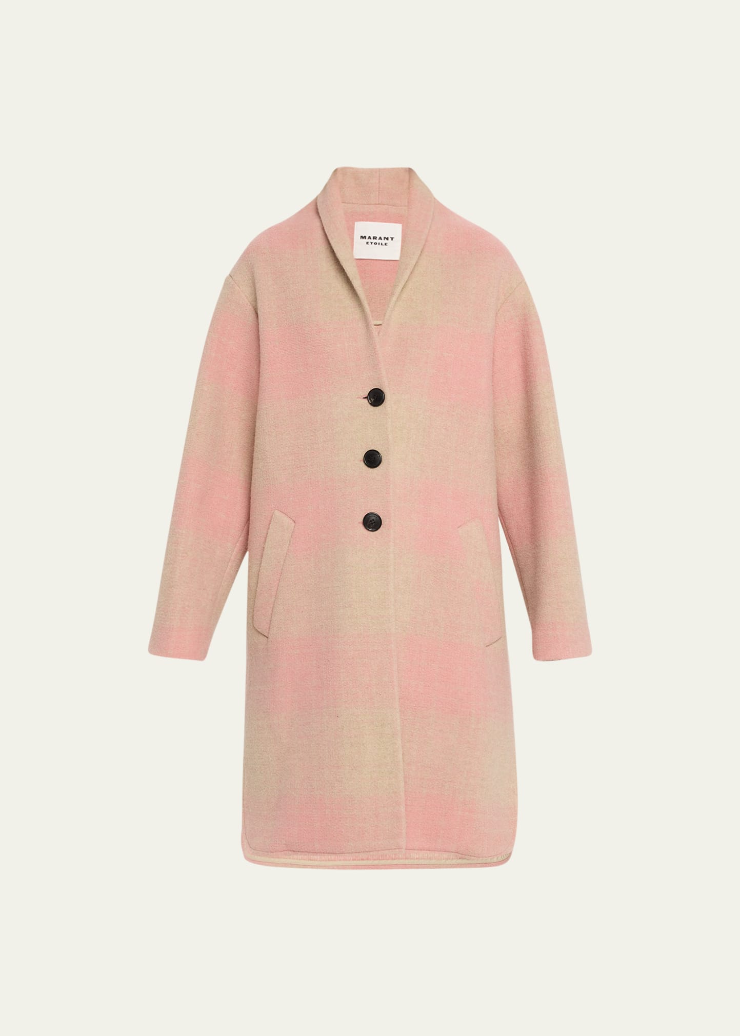 Isabel Marant Étoile Gabriel Check Coat In Light Pink