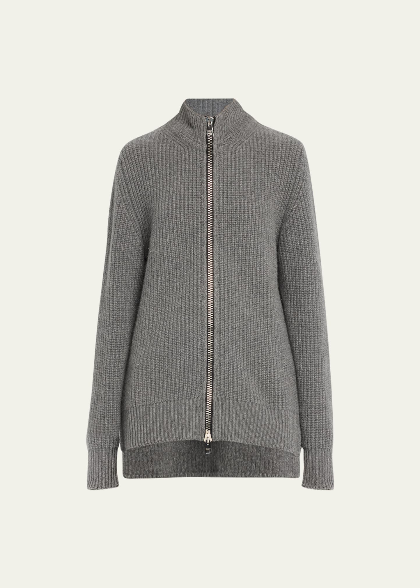 BRANDON MAXWELL THE MARCIE RIBBED WOOL-CASHMERE CARDIGAN