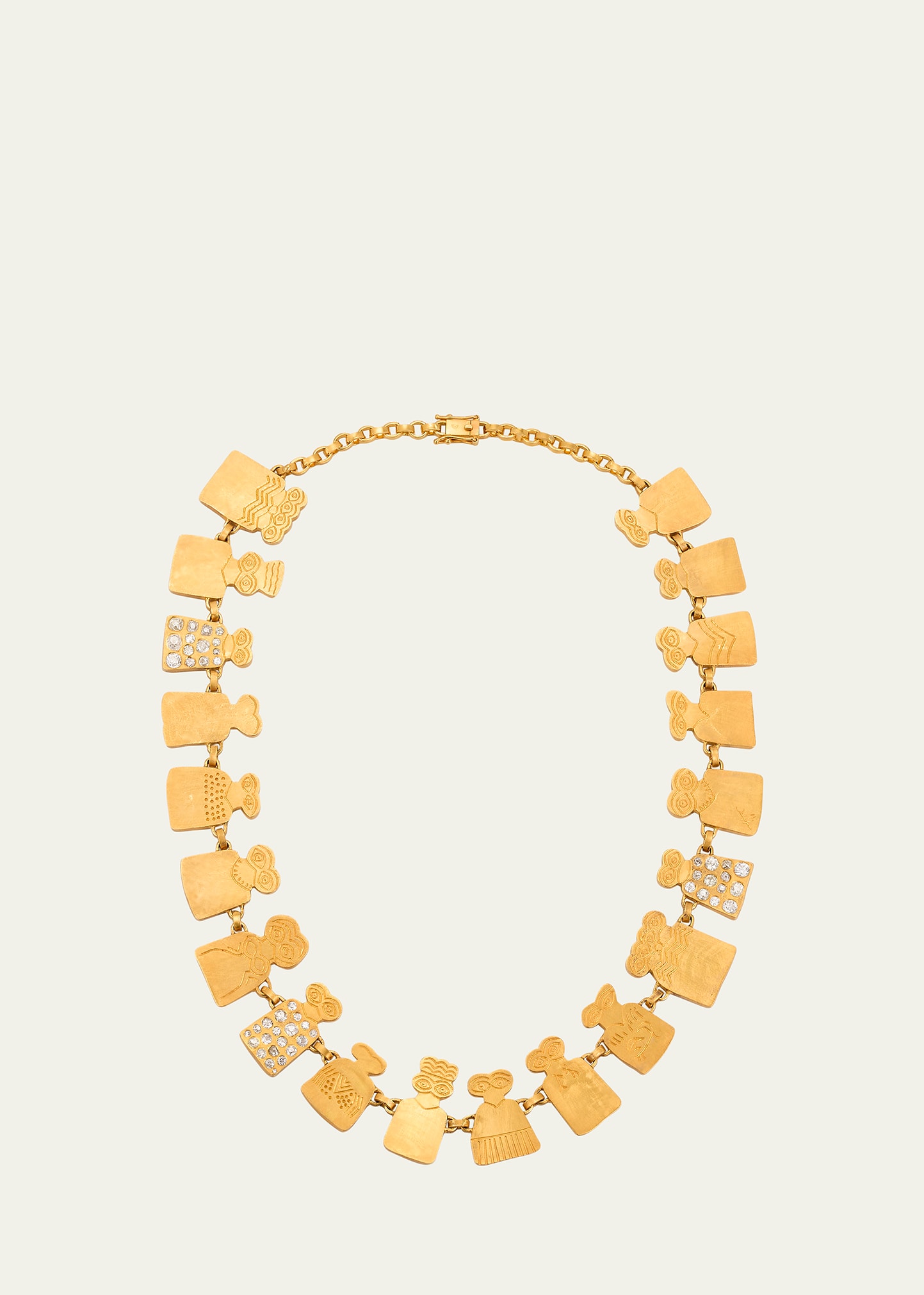 18K Yellow Gold Diamond Eye Idol Collier Necklace