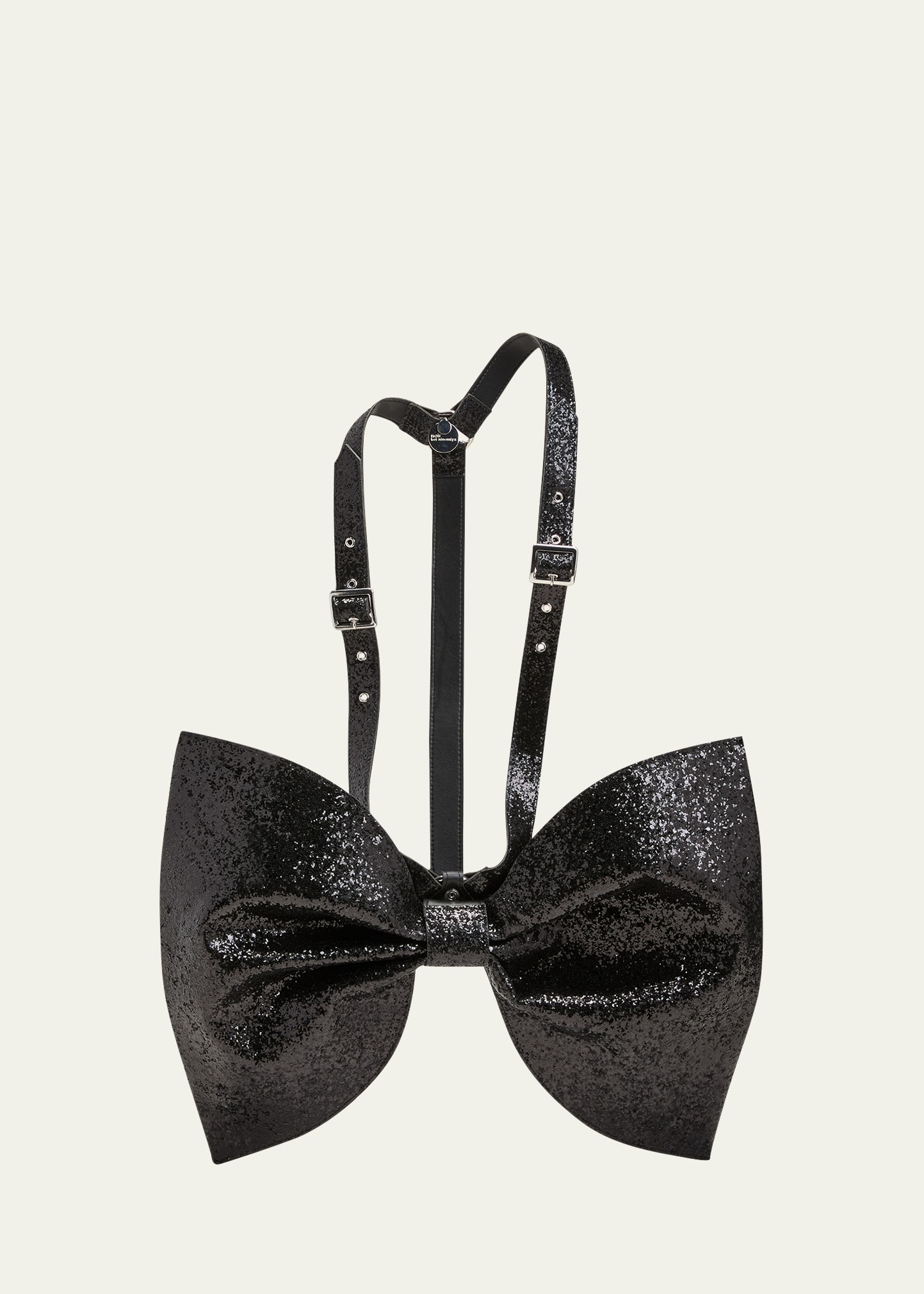 Noir Kei Ninomiya Glitter Bow Harness In Black