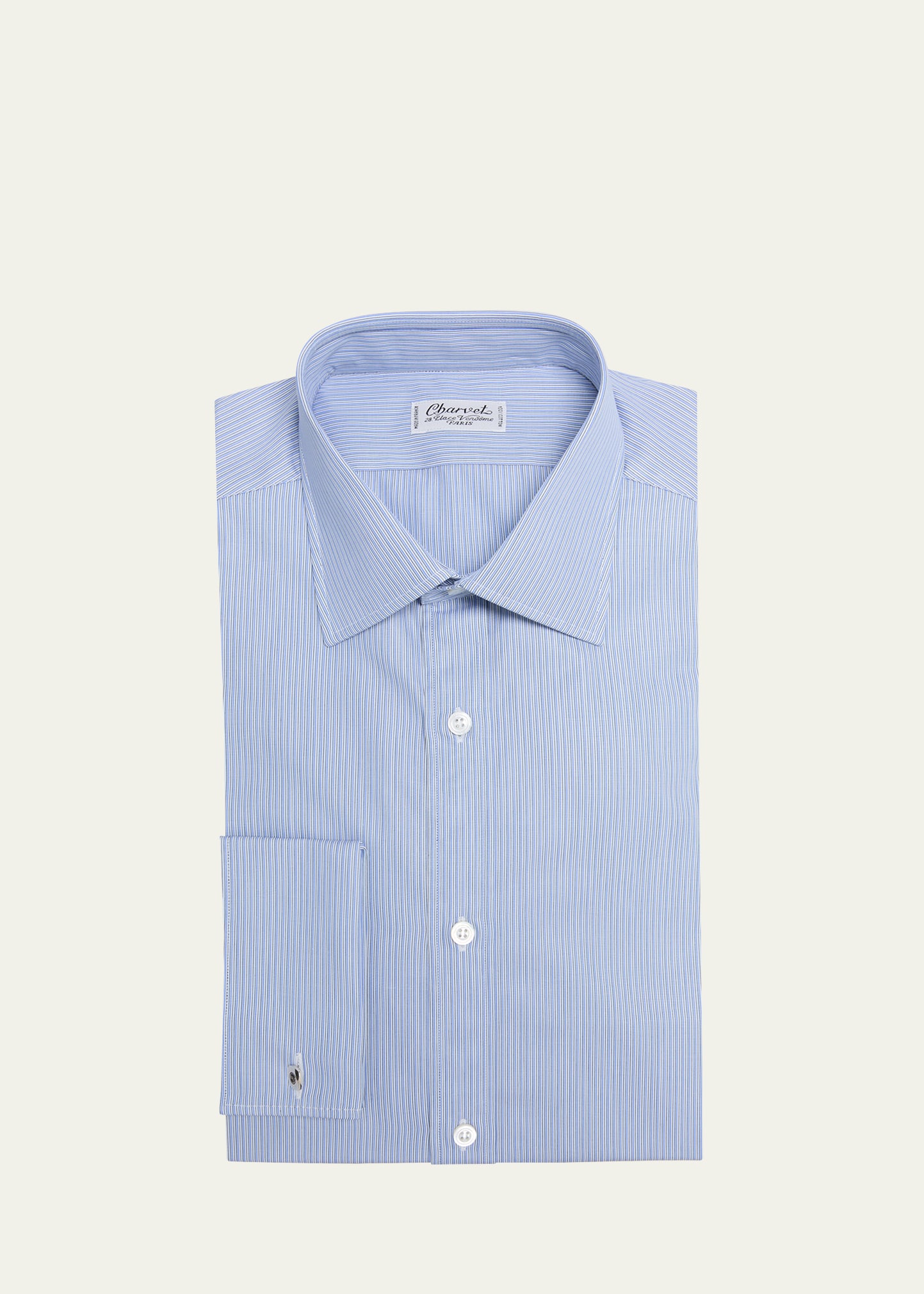 Charvet Men's Micro-stripe French Cuff Dress Shirt In Blue - White