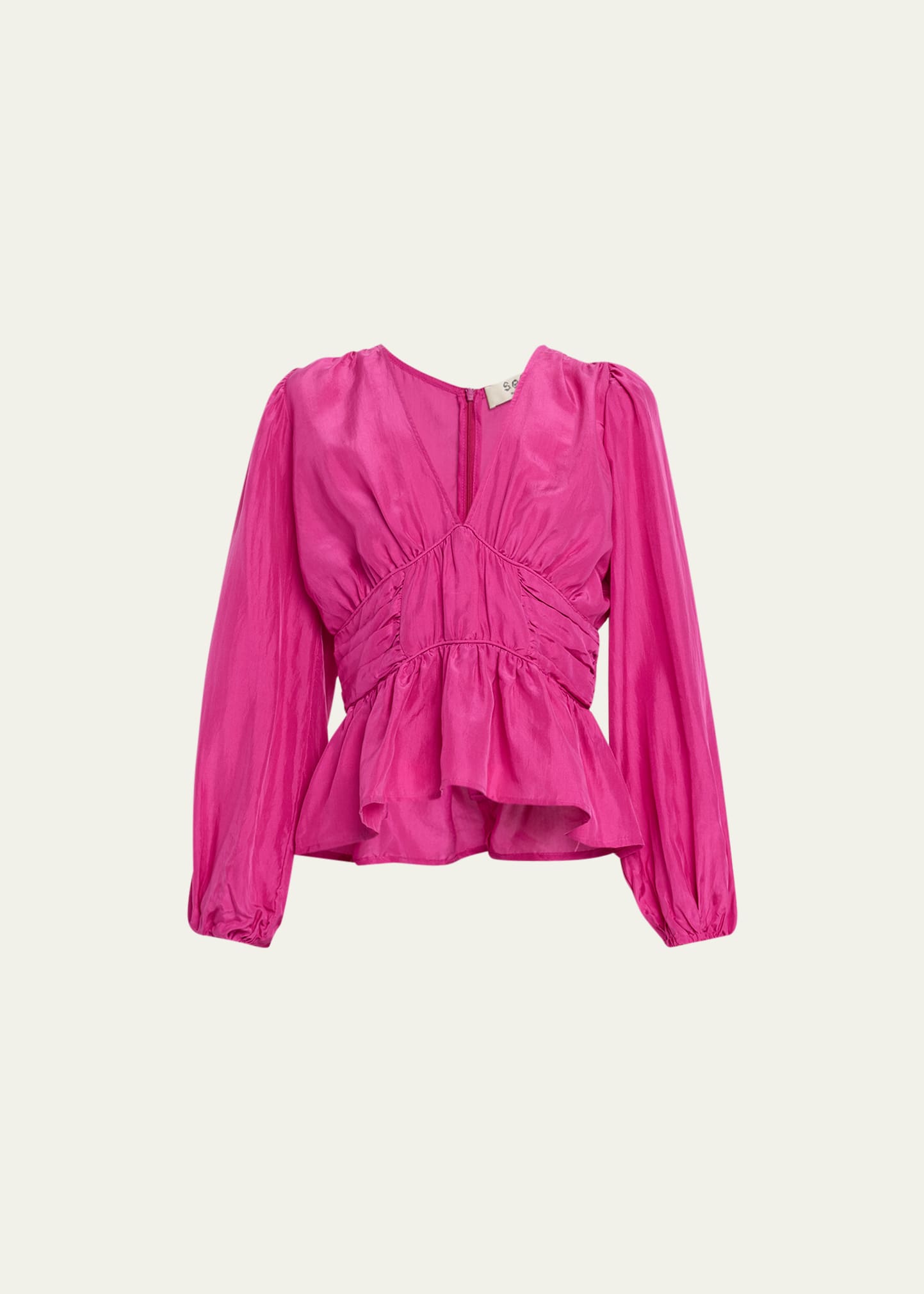 Shop Sea Fabiola Silk V-neck Top In Pink