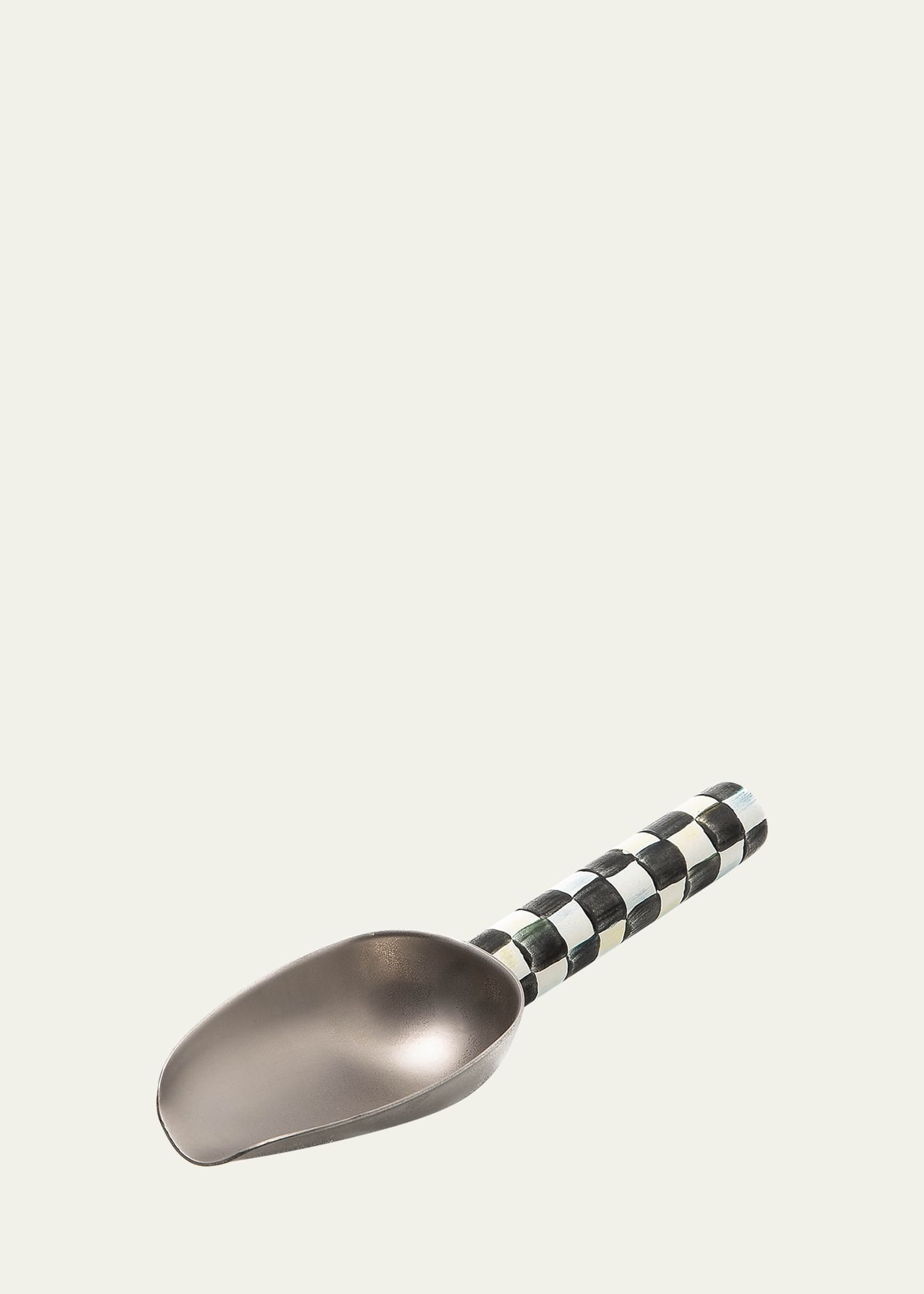 Mackenzie-childs Courtly Check Enamel Scoop, Small In Black